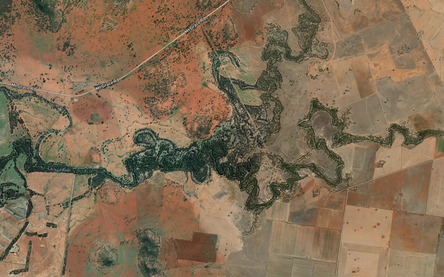 Satellite map of the Booberoi Creek