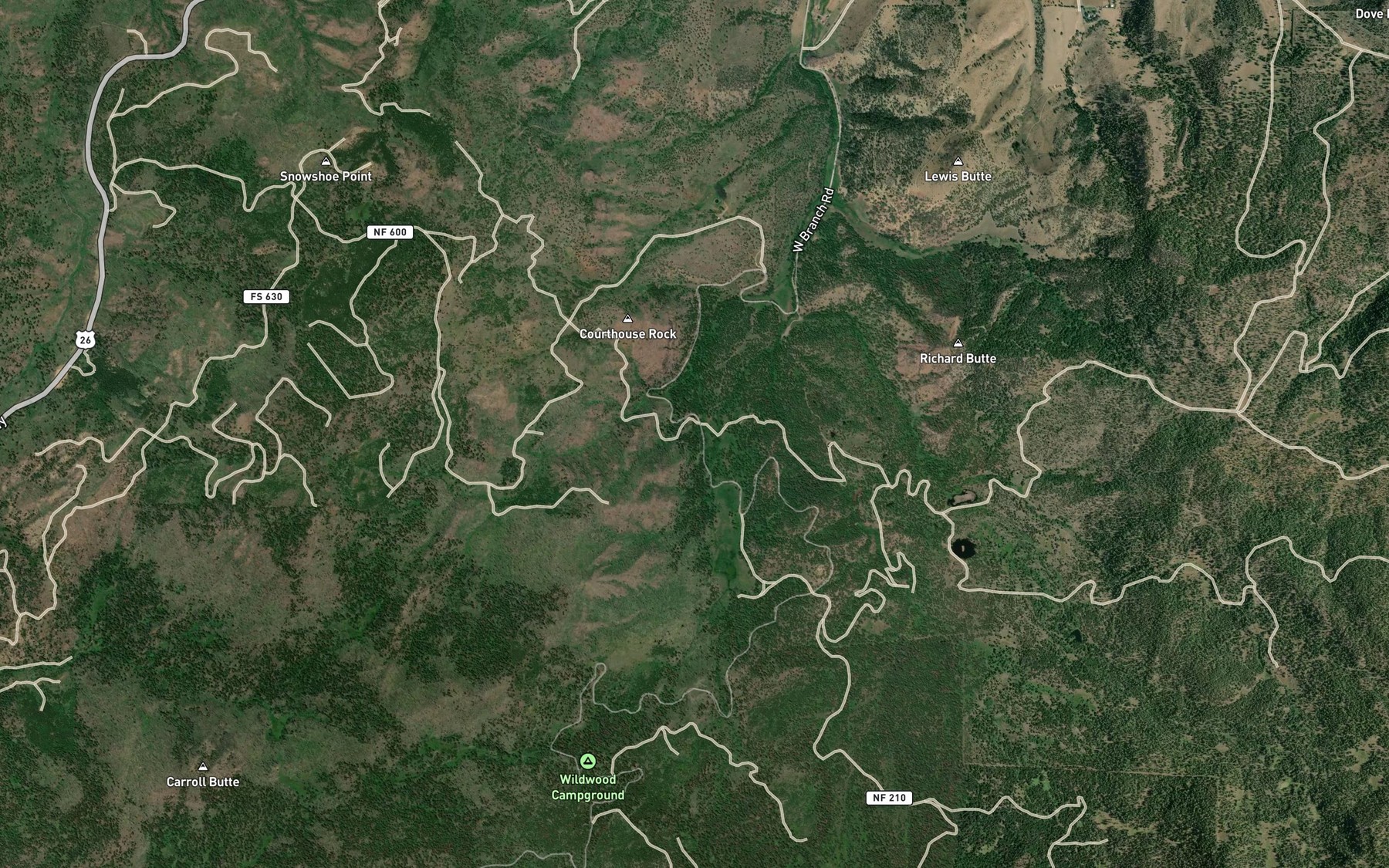 Satellite map of the Beaver Spring