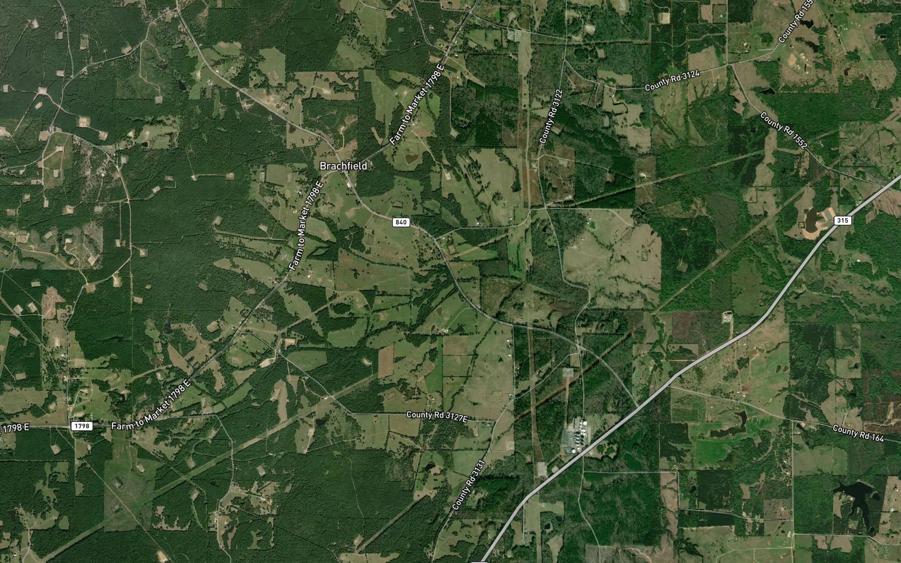 Satellite map of the Welch Springs Branch