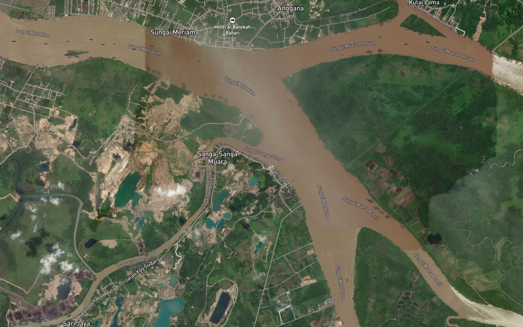 Satellite map of the Sungai Sangasanga