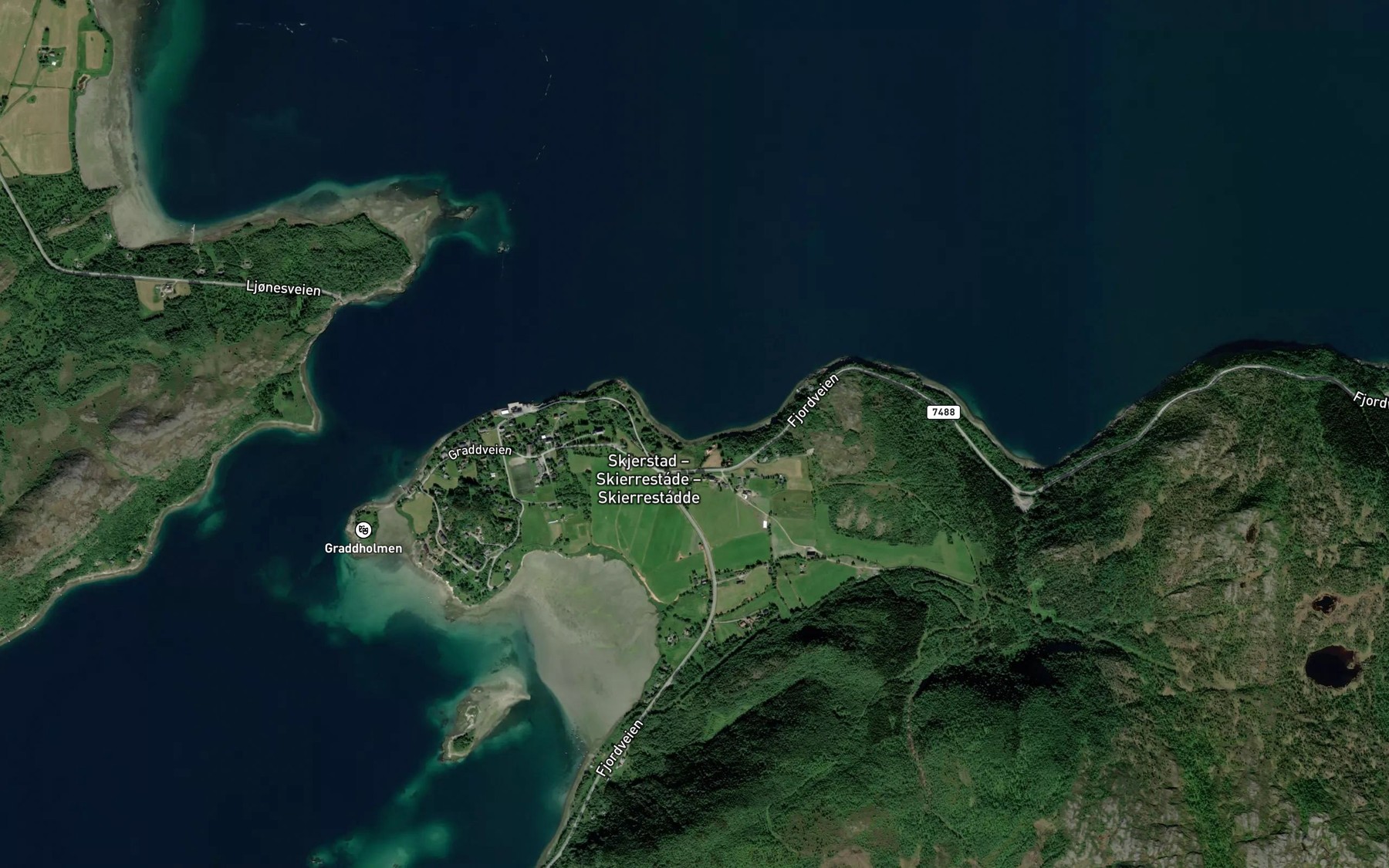 Satellite map of the Nordsjoen