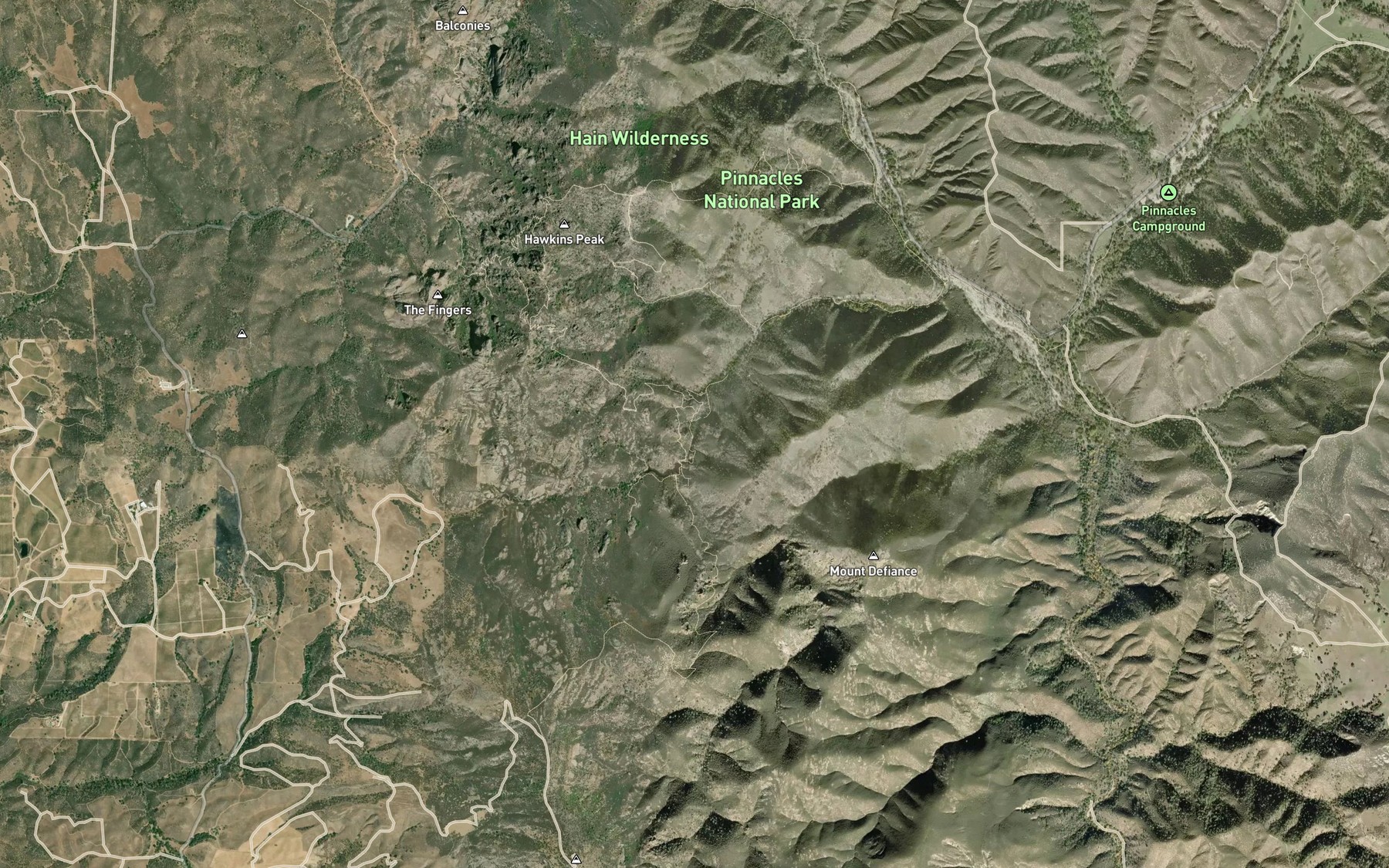 Satellite map of the Moses Spring