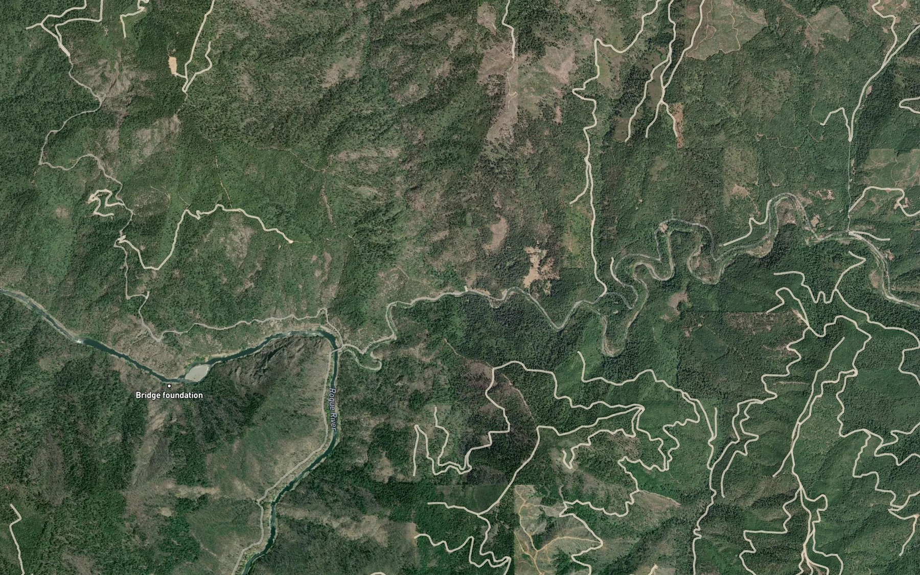 Satellite map of the Reuben Creek
