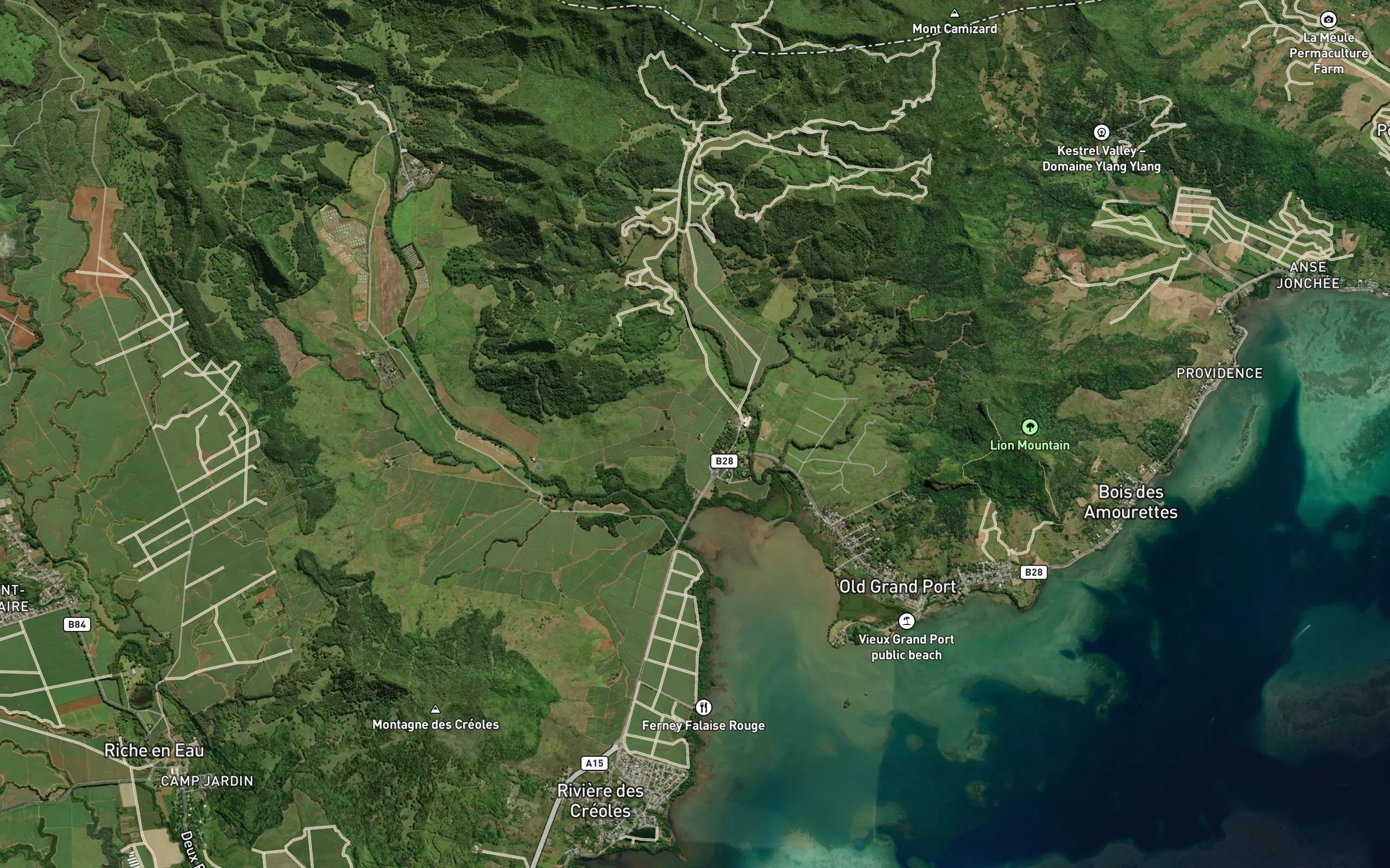 Satellite map of the Riviere Saint Martin