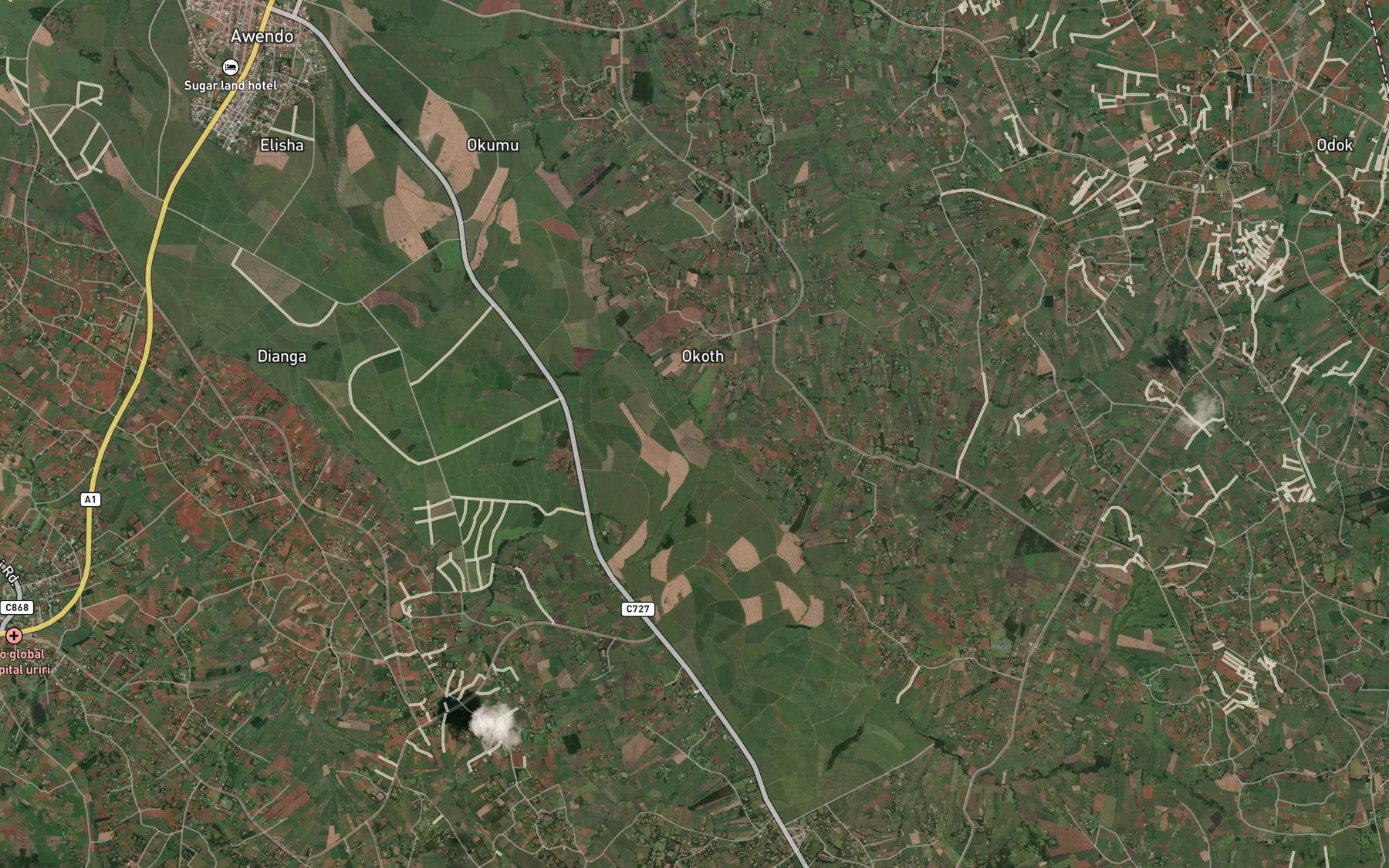 Satellite map of the Arambe