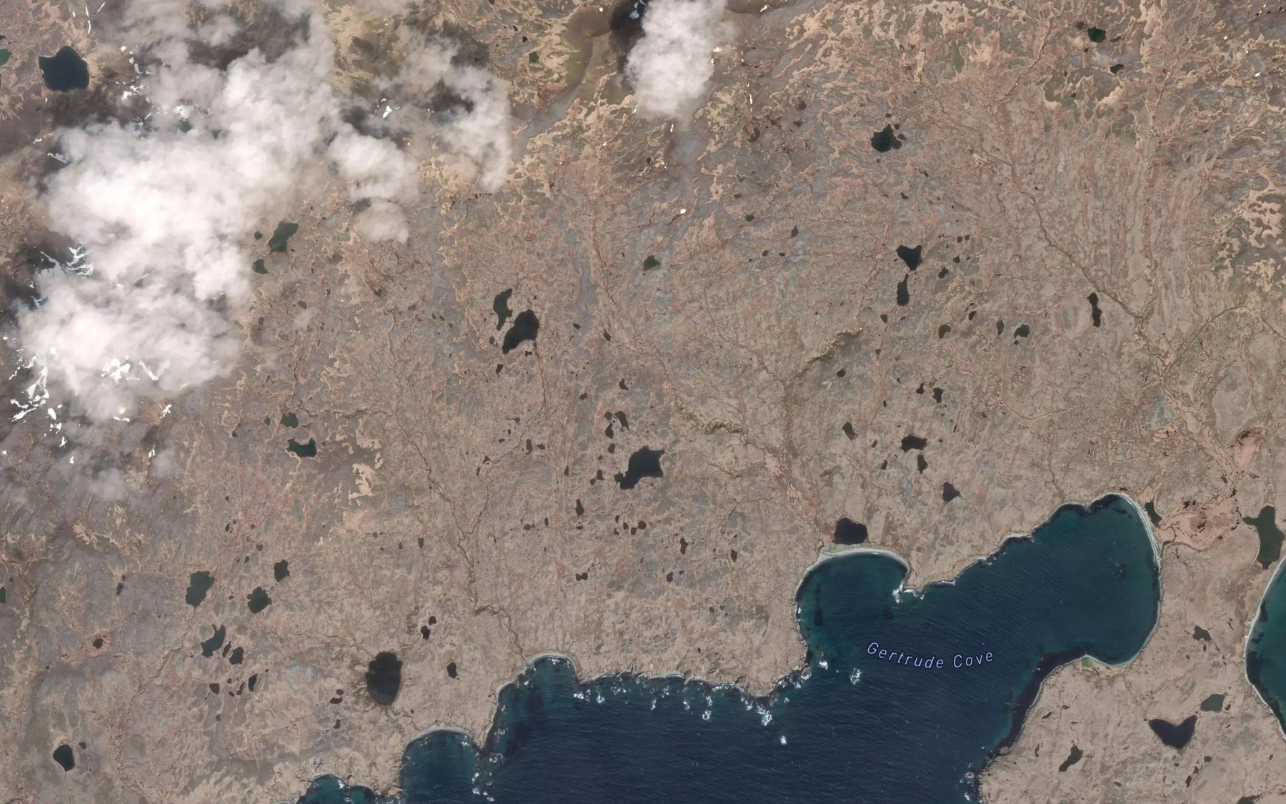 Satellite map of the Love Lakes