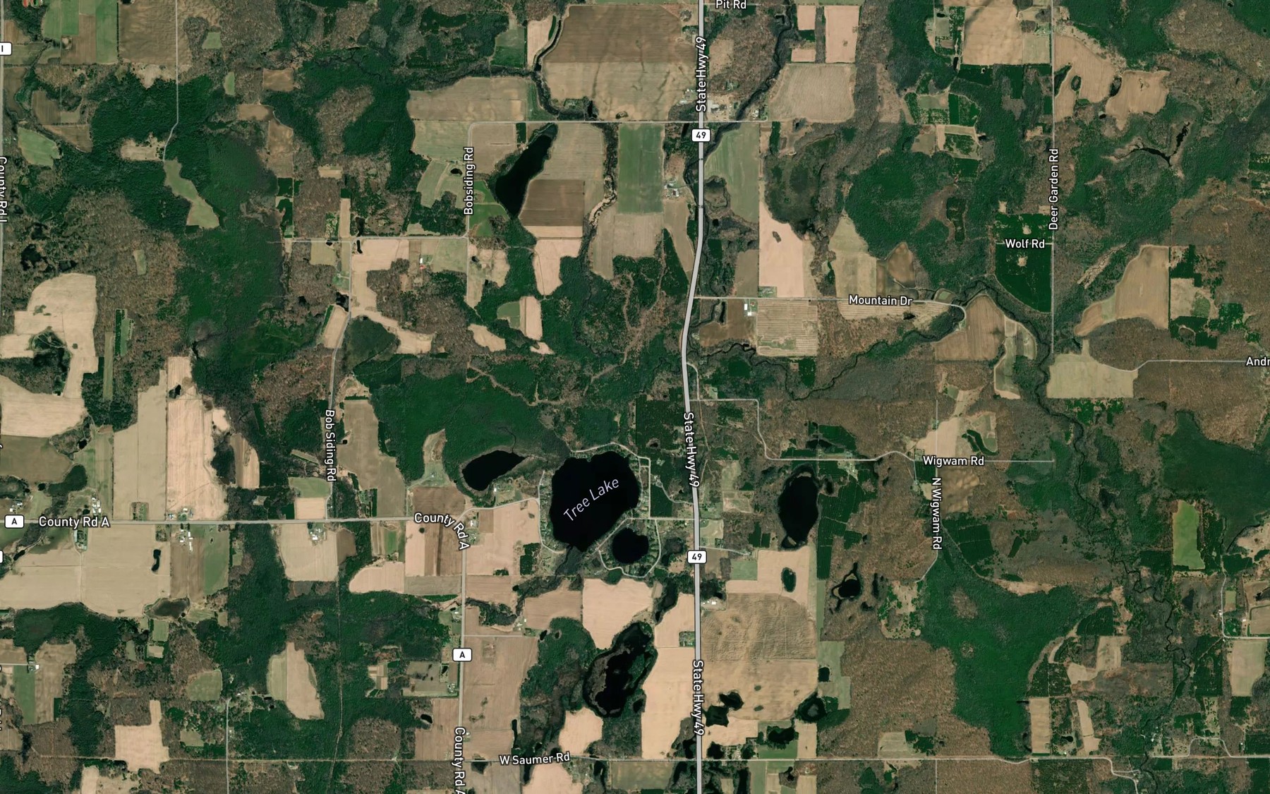 Satellite map of the Klondike Creek