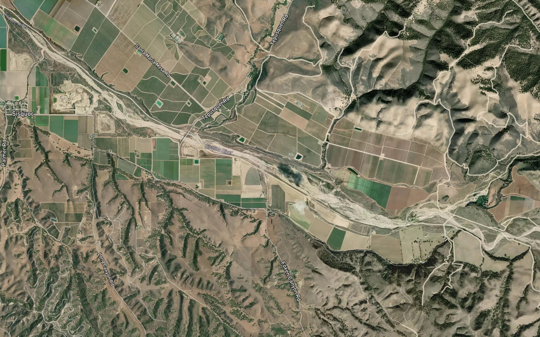 Satellite map of the Asphaltum Creek