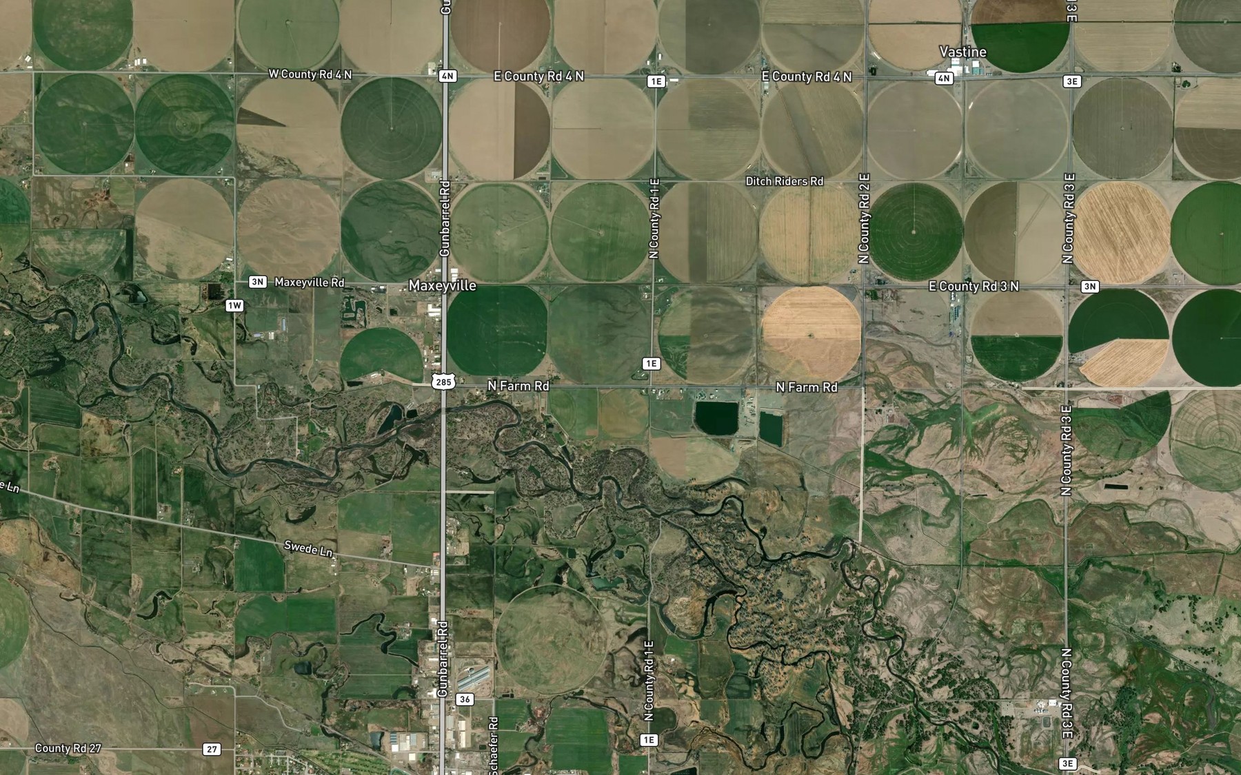 Satellite map of the Fish Ditch