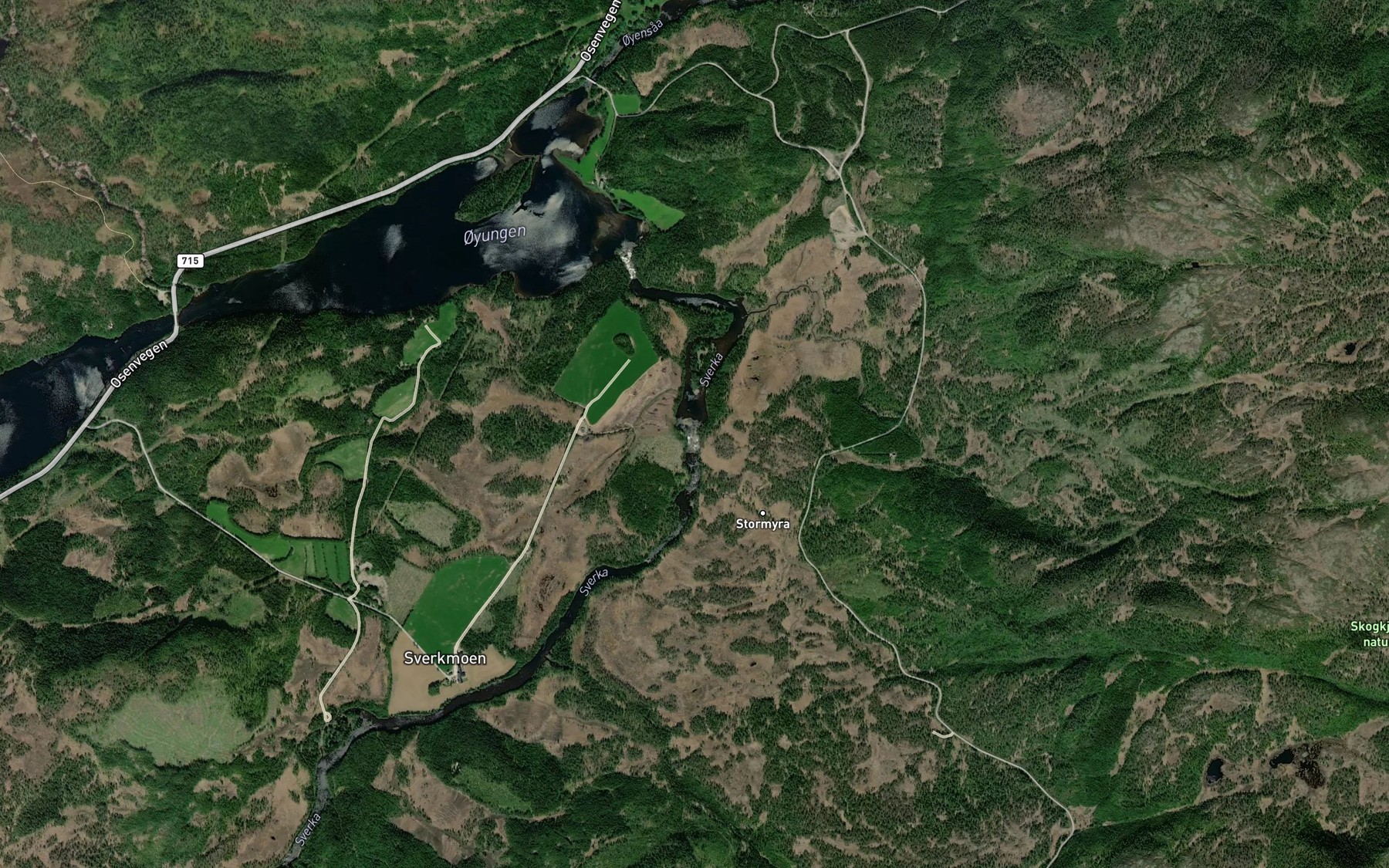 Satellite map of the Smafossan
