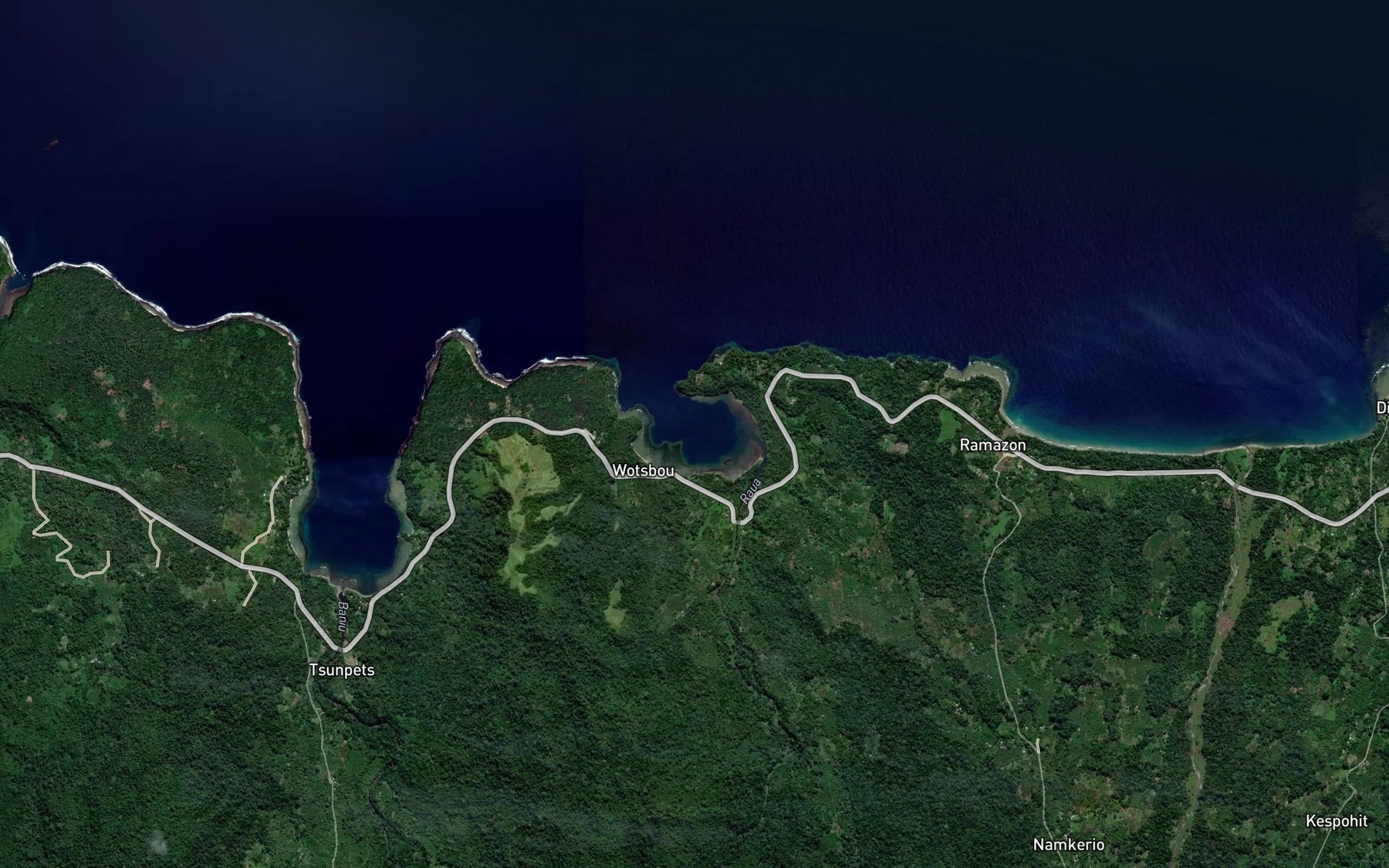 Satellite map of the Raua Harbour