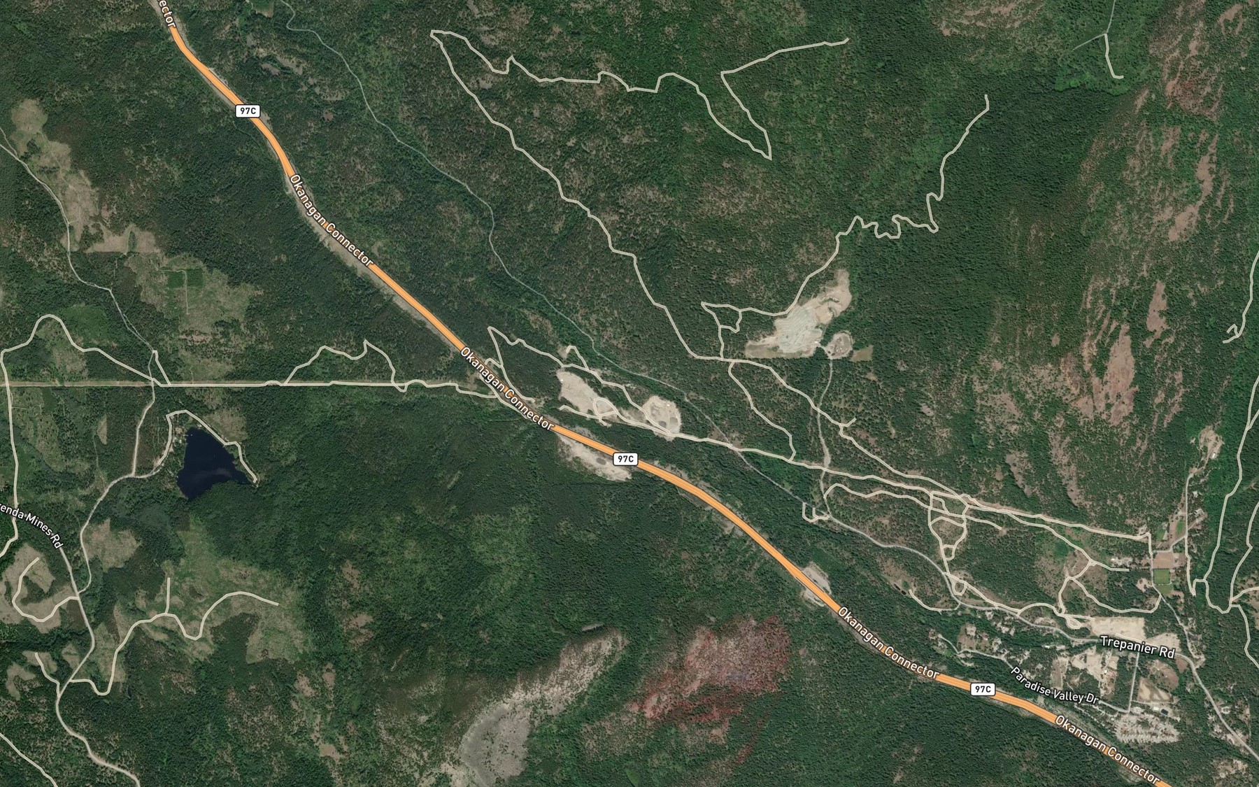 Satellite map of the Silver Creek