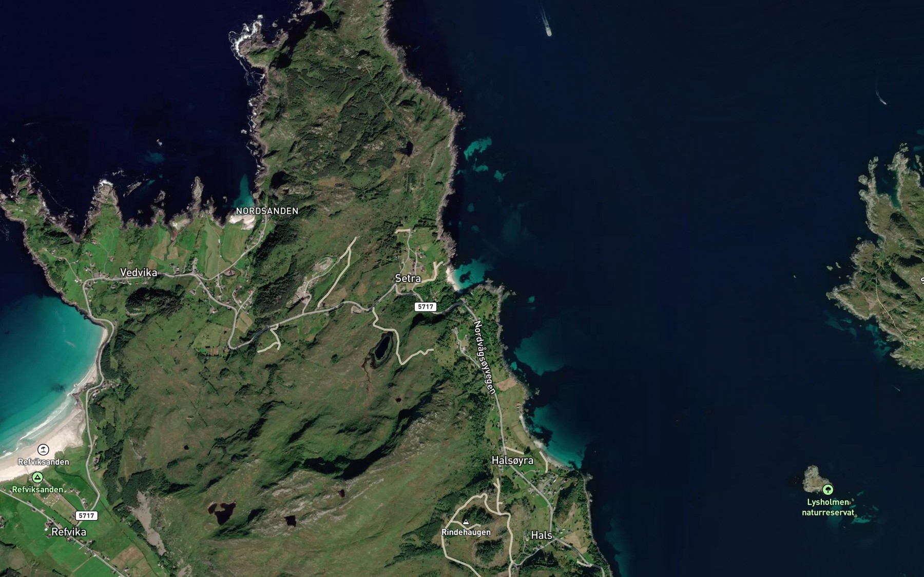 Satellite map of the Setresanden