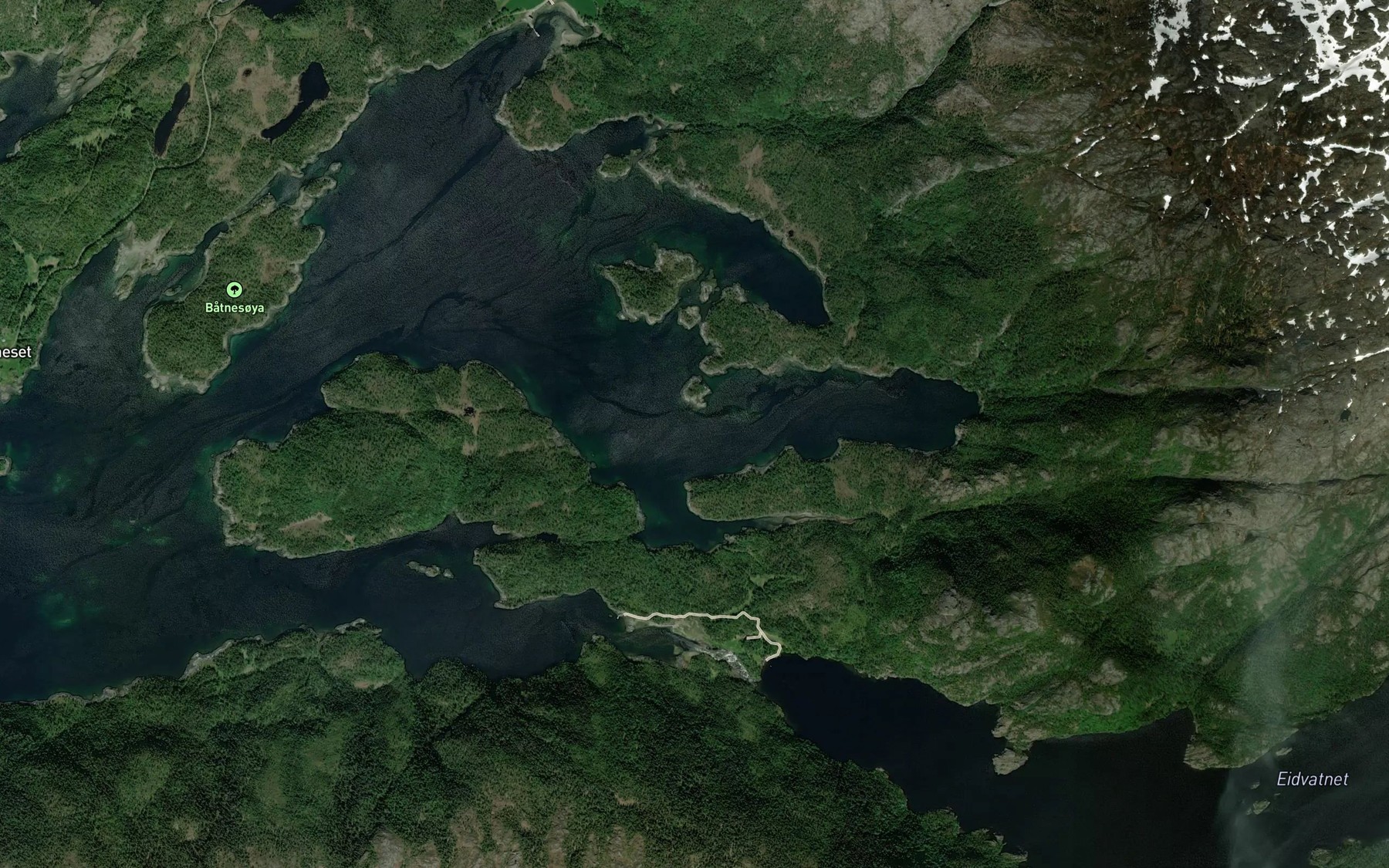 Satellite map of the Hardangsvagen