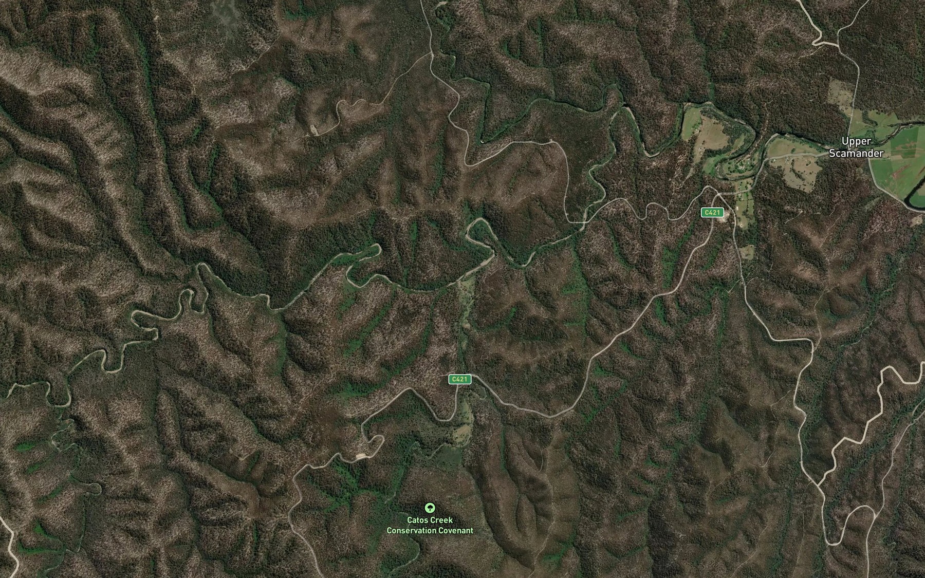Satellite map of the Cato Creek