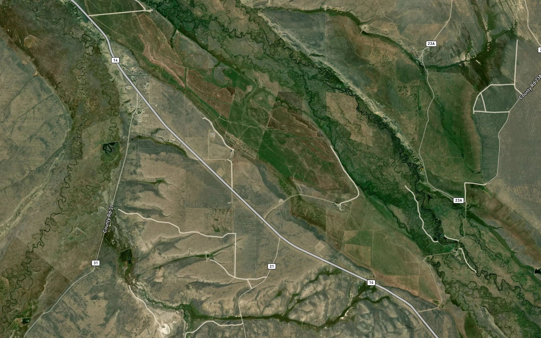 Satellite map of the Curtin Ditch