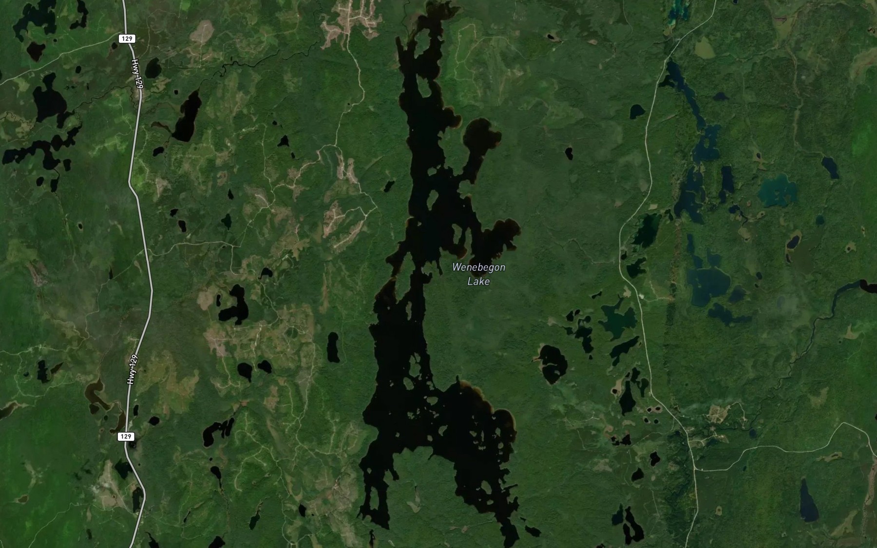 Satellite map of the Wenebegon Lake