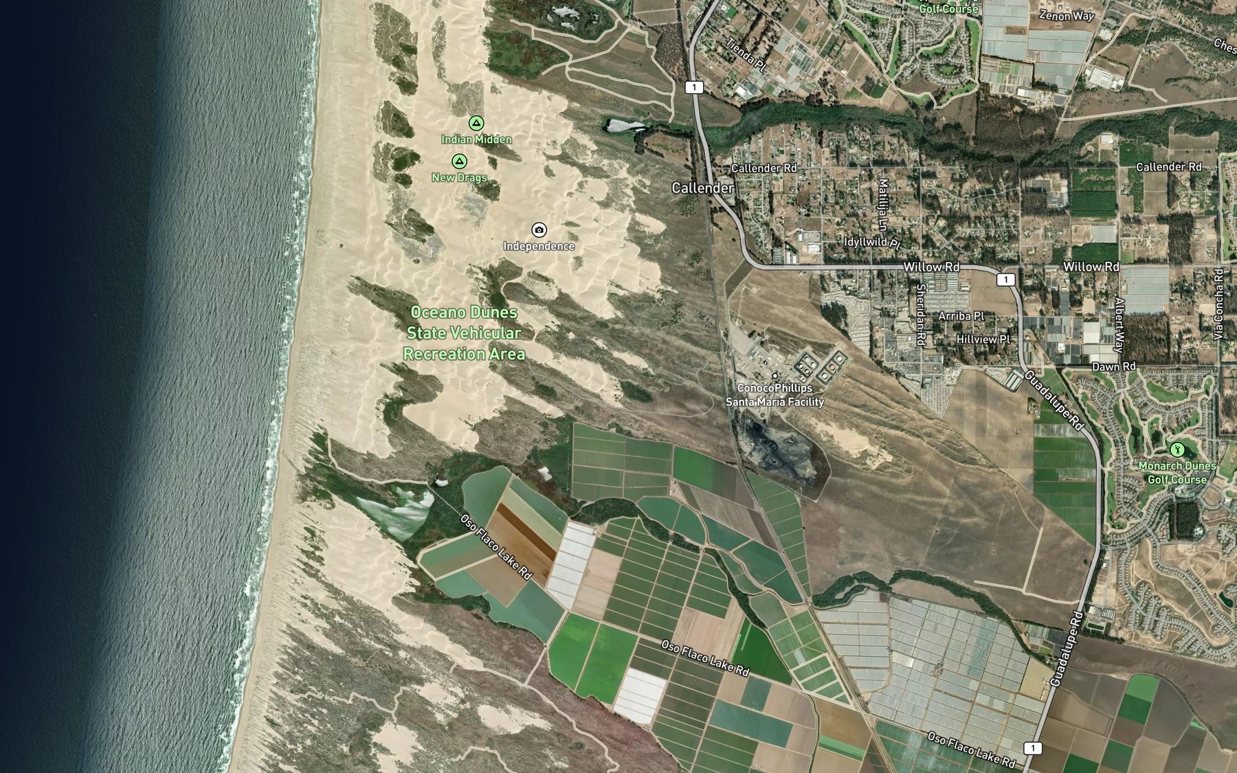 Satellite map of the Jack Lake