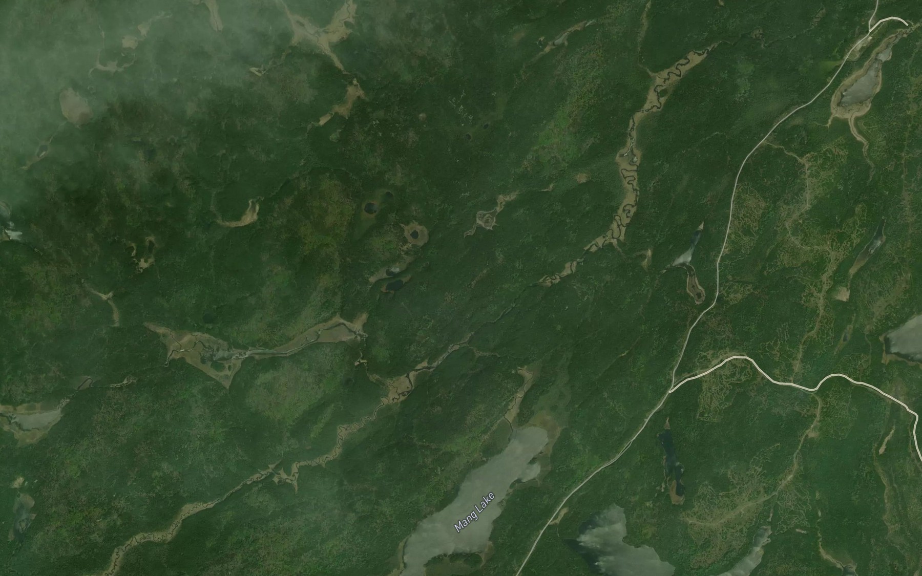 Satellite map of the Mang Creek