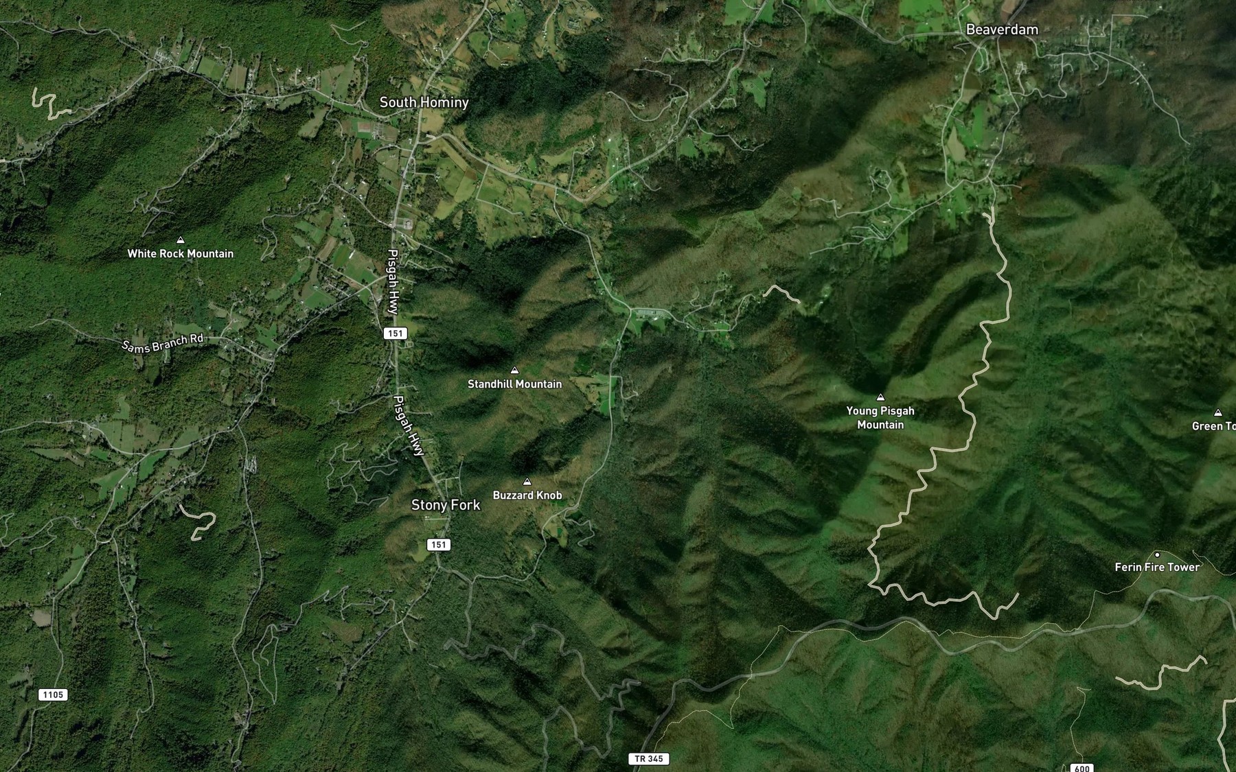 Satellite map of the Turkey Branch