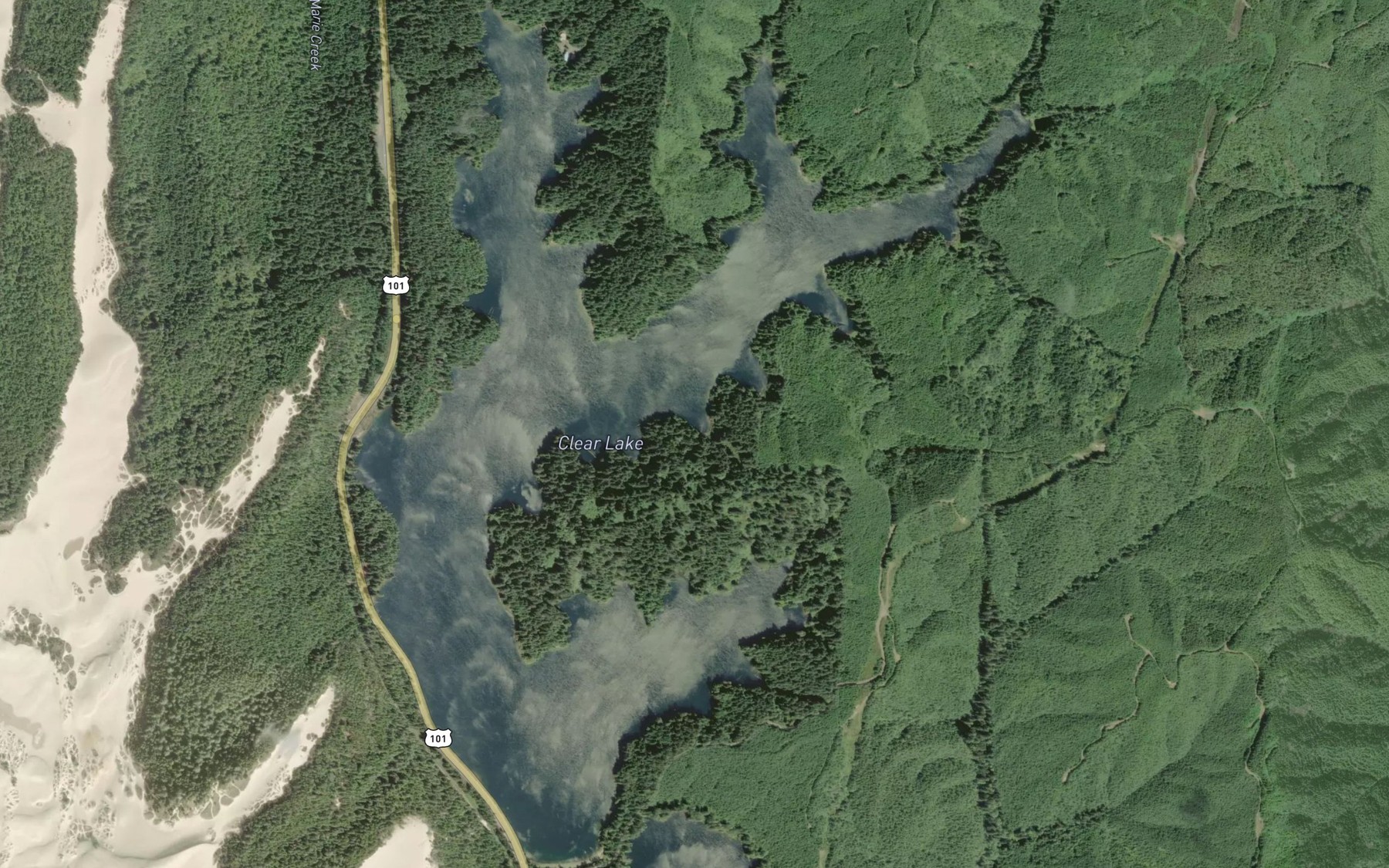 Satellite map of the Clear Lake