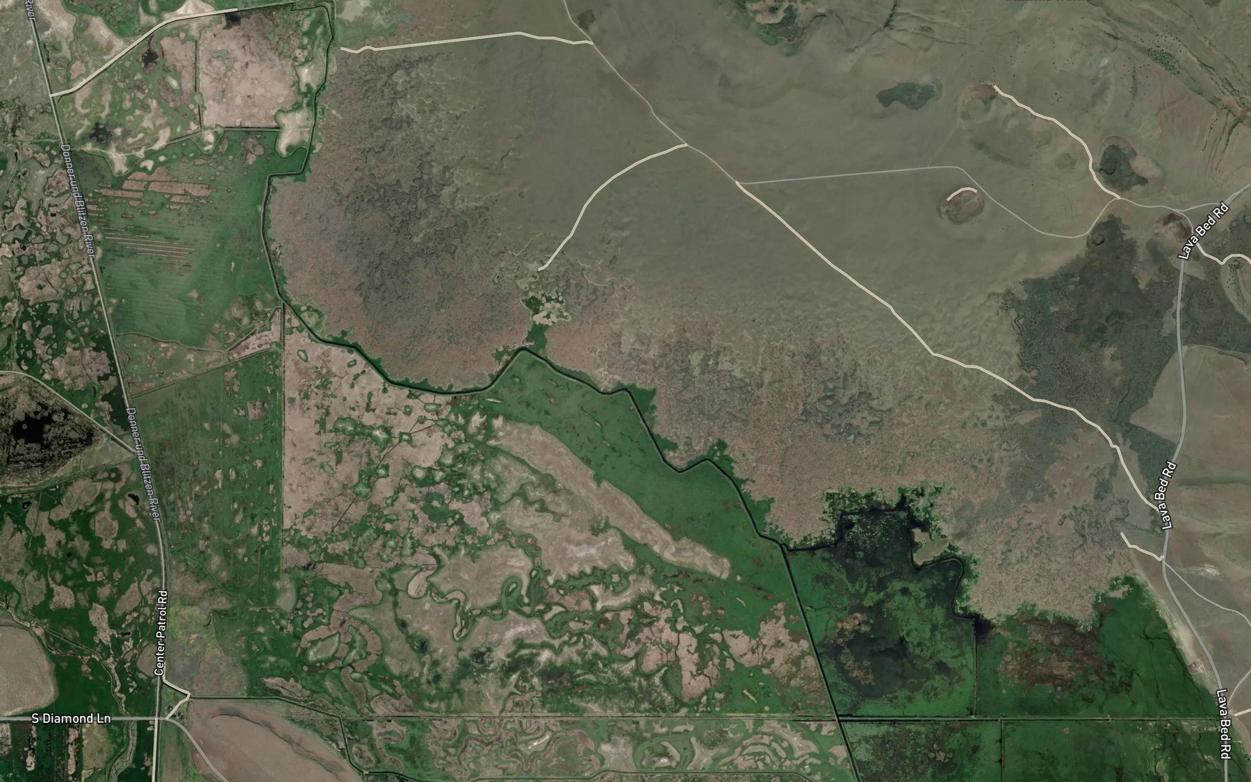 Satellite map of the Diamond Drain