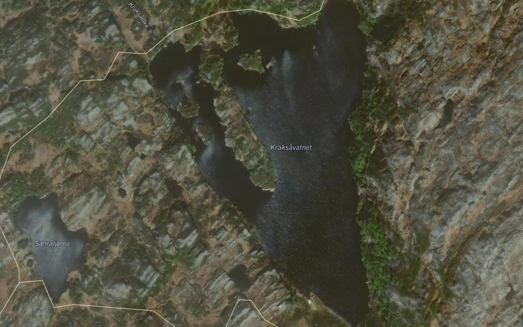 Satellite map of the Kraksavatnet