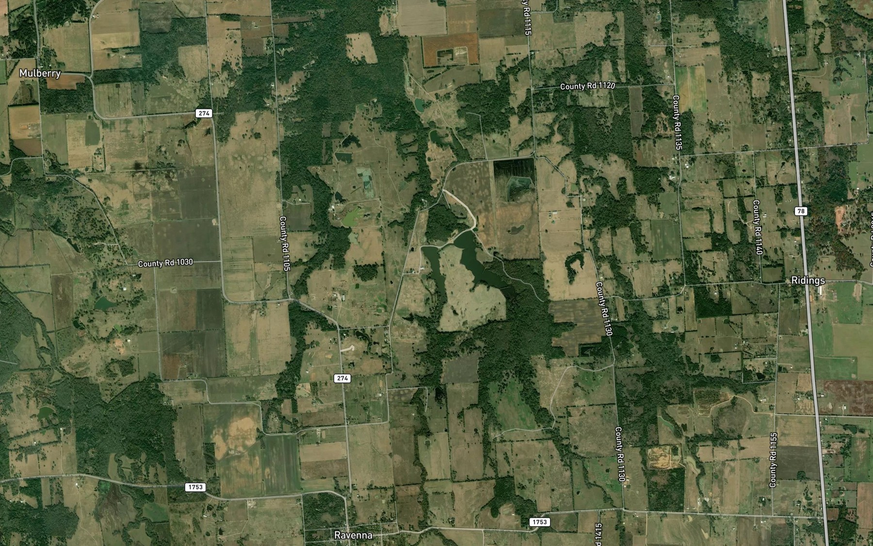 Satellite map of the Sandy Lake