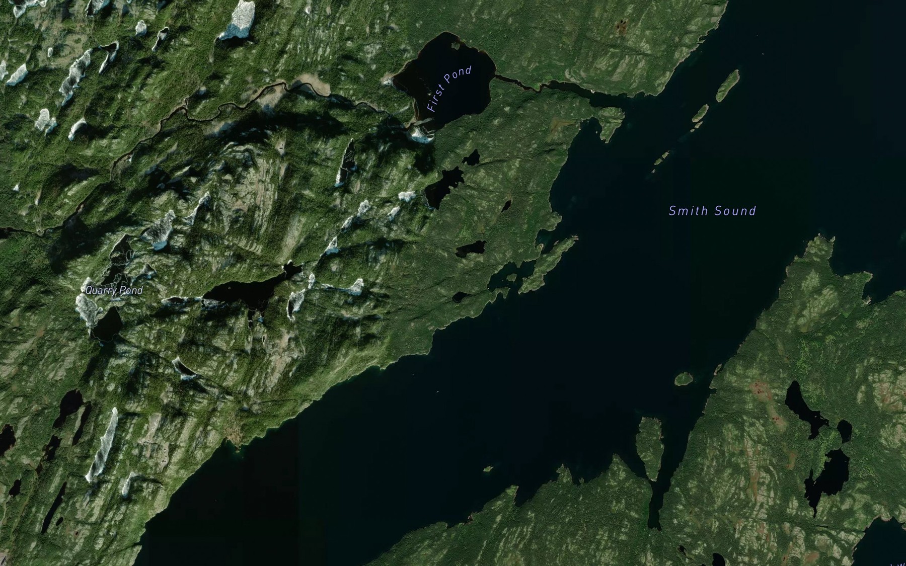 Satellite map of the Warwick Harbour Pond