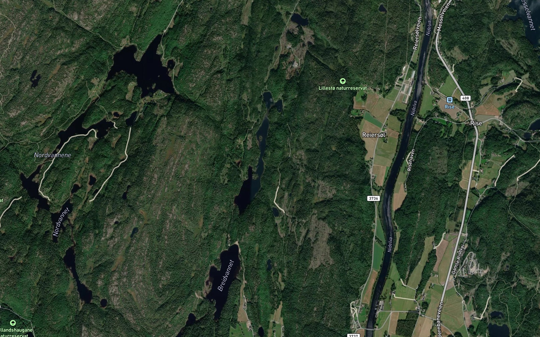 Satellite map of the Kvennbekken