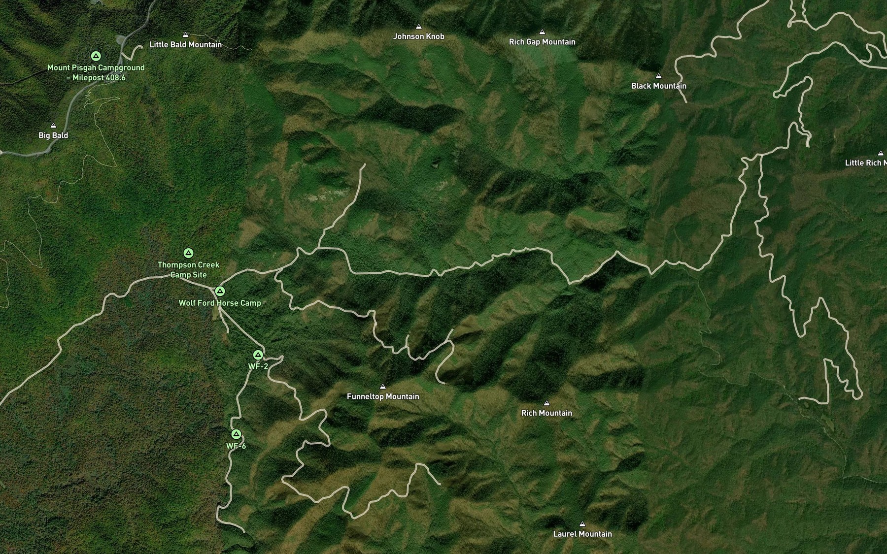 Satellite map of the Little Darb Branch