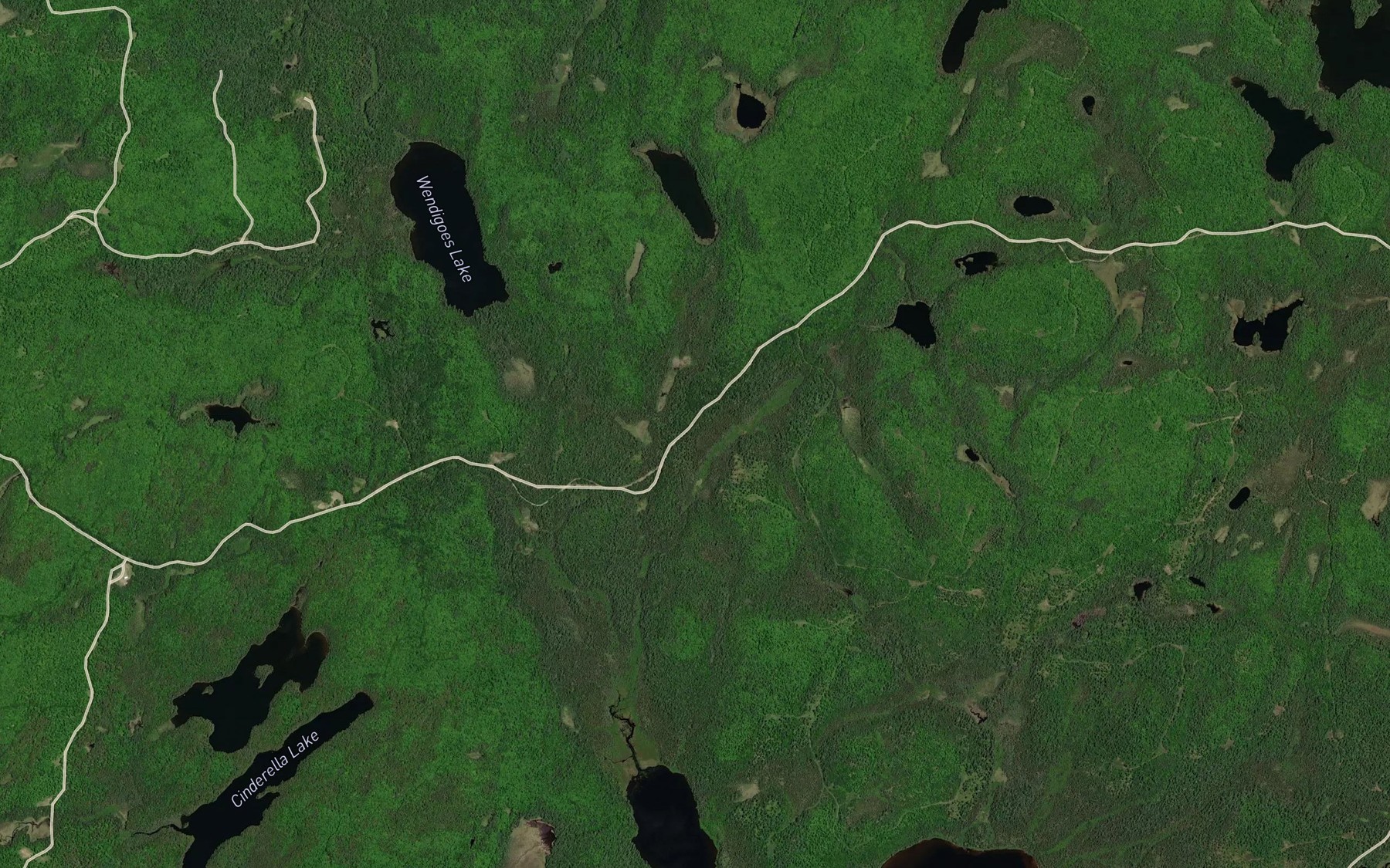 Satellite map of the Folly Creek