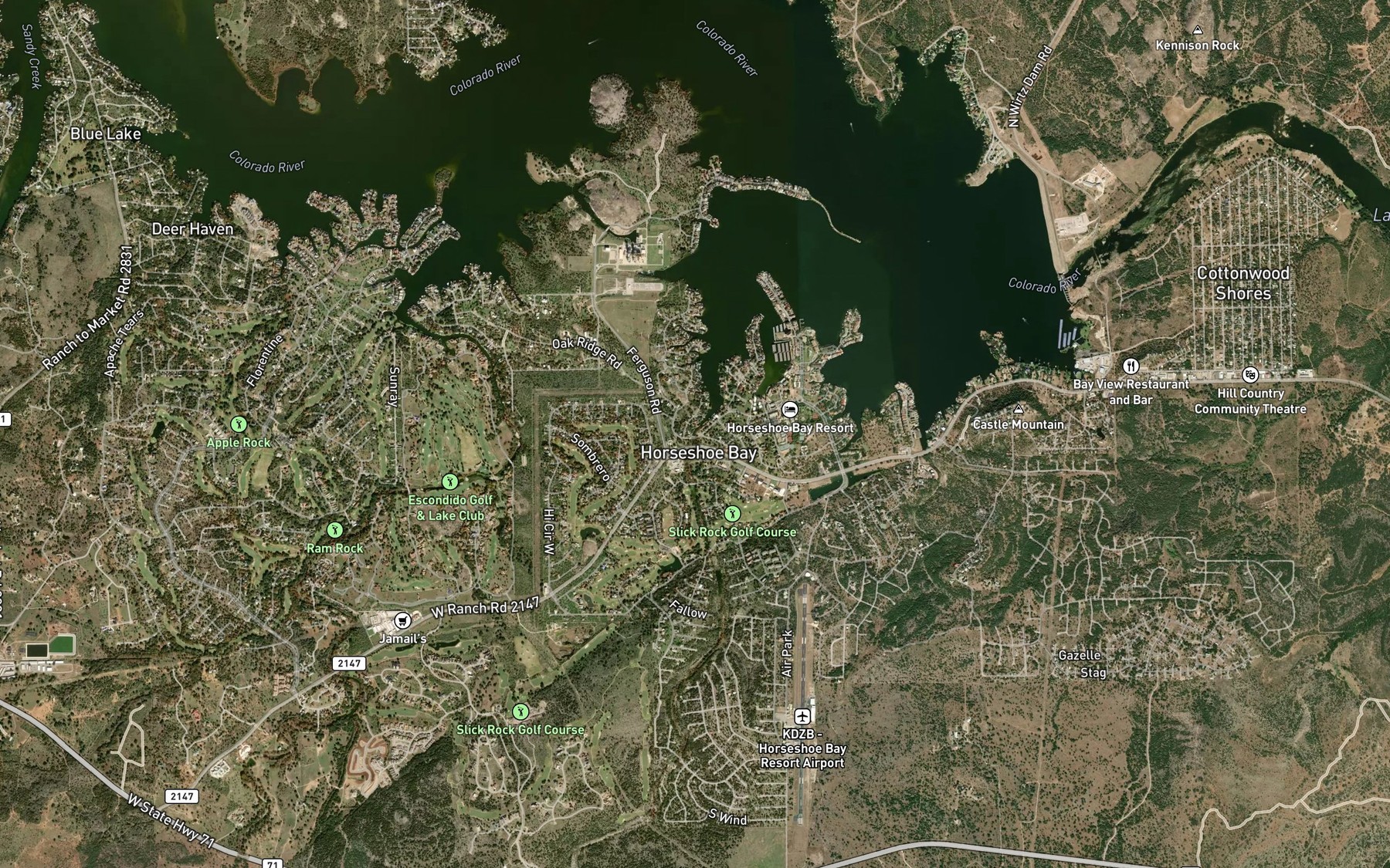 Satellite map of the Slickrock Creek