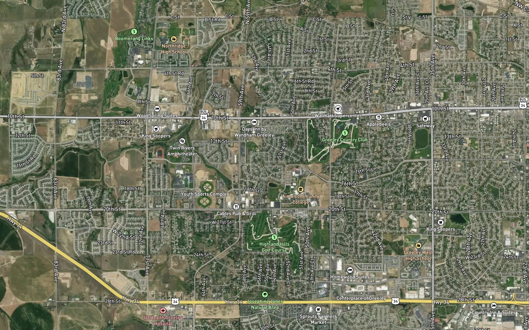 Satellite map of the West Grapevine Ditch