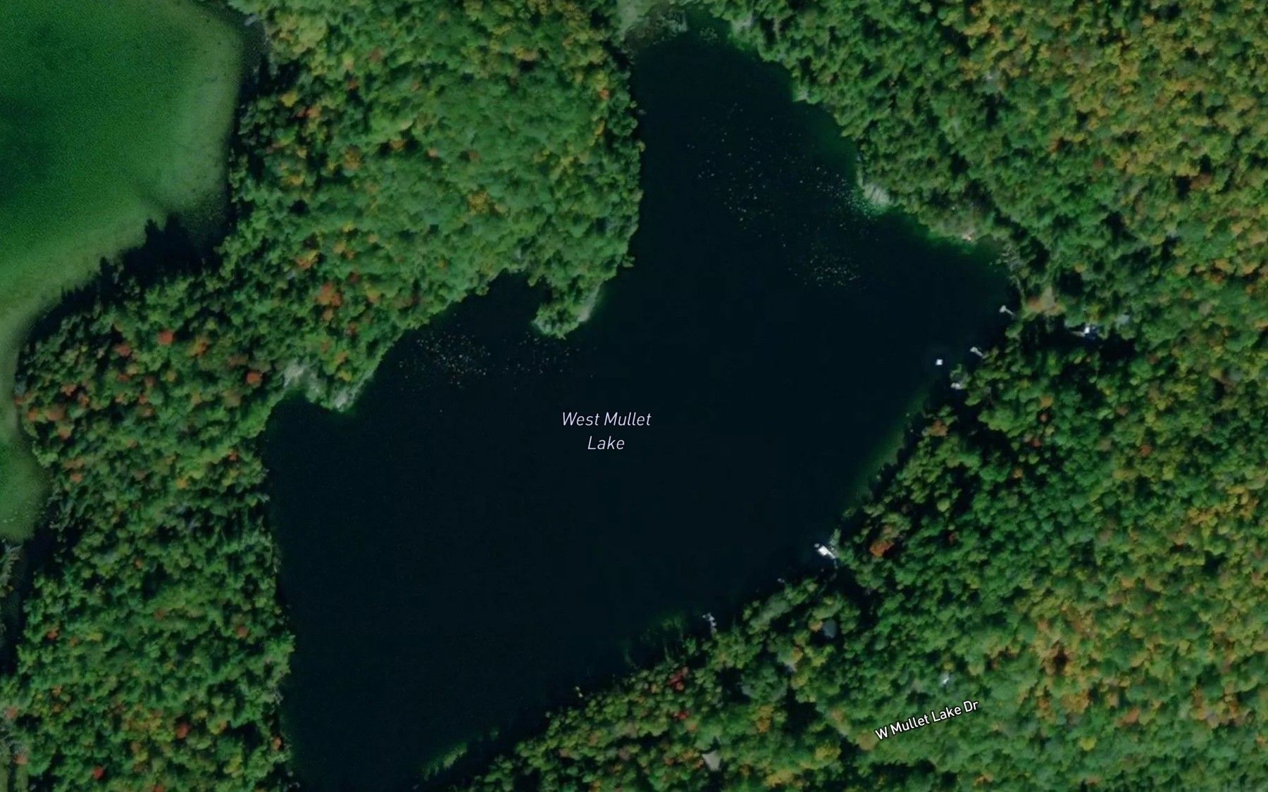 Satellite map of the West Mullet Lake