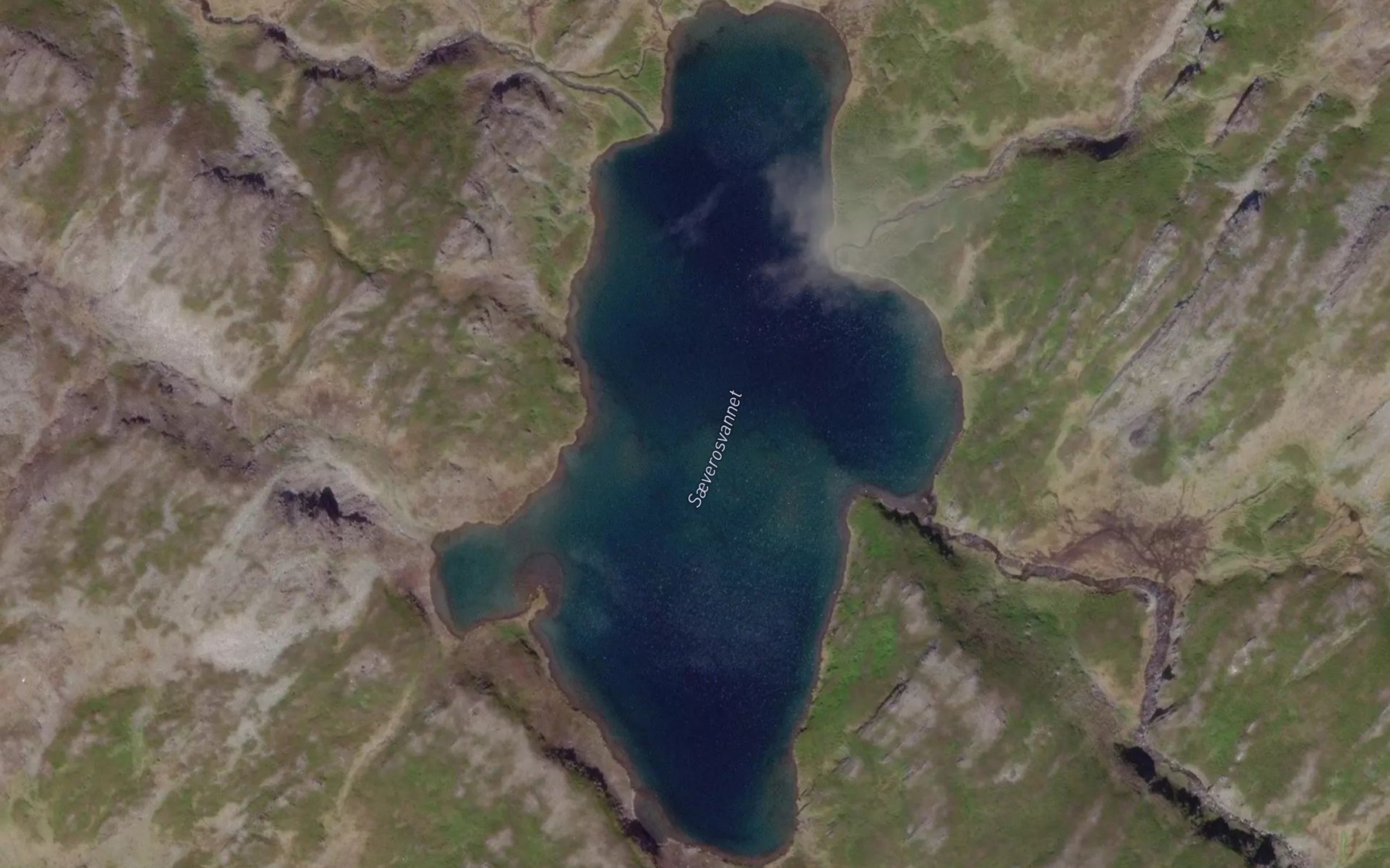 Satellite map of the Saeverosvatnet