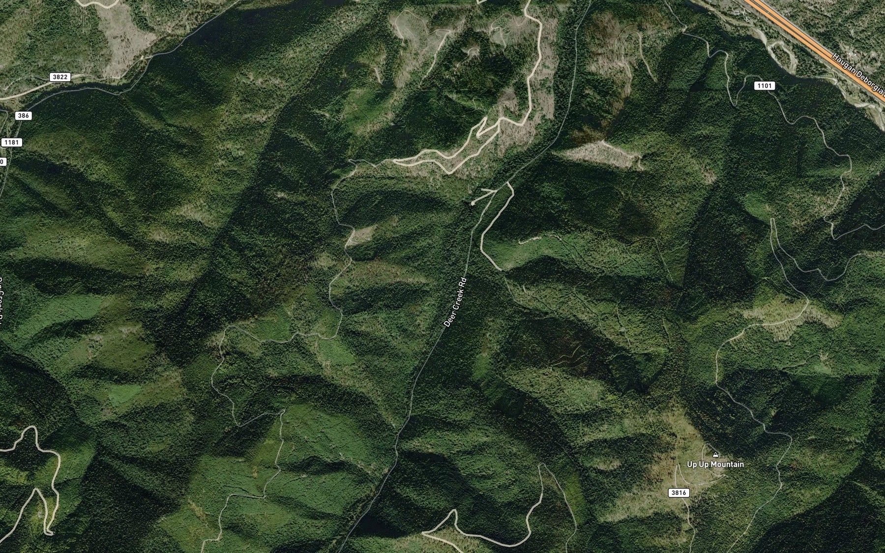 Satellite map of the Up Up Creek