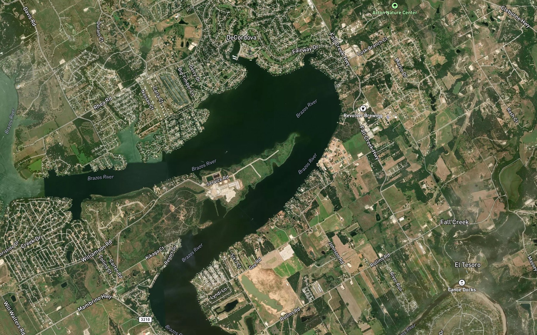 Satellite map of the Walters Bend
