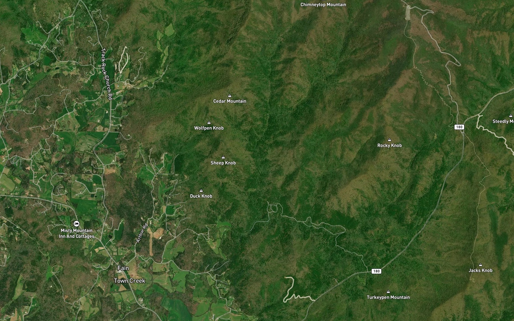 Satellite map of the Wolfpen Branch