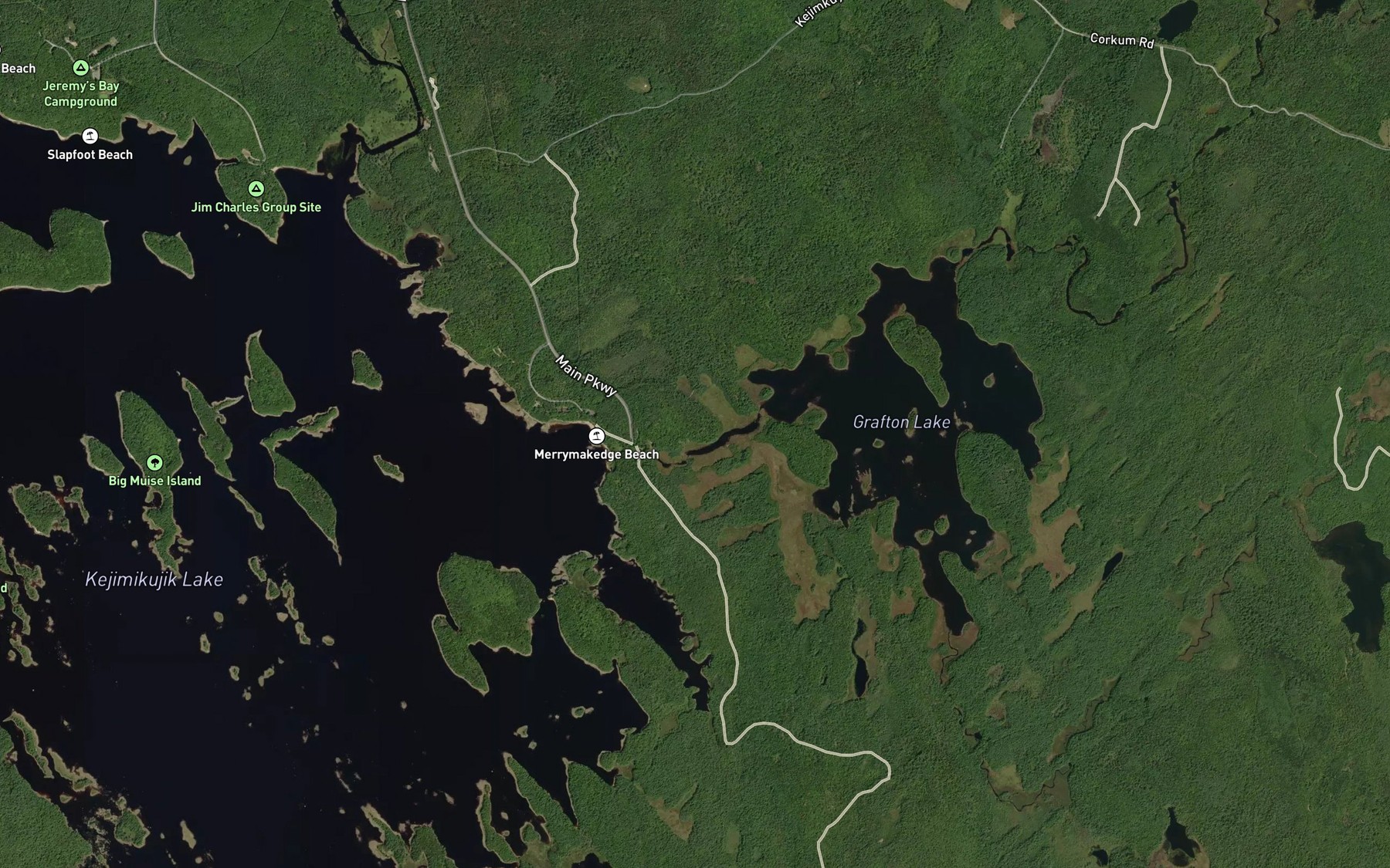 Satellite map of the Grafton Brook