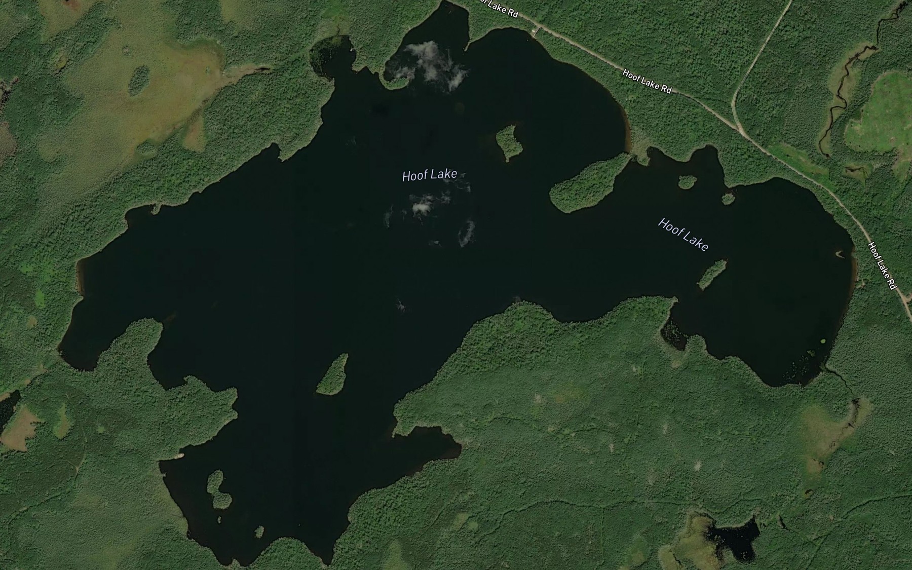Satellite map of the Hoof Lake