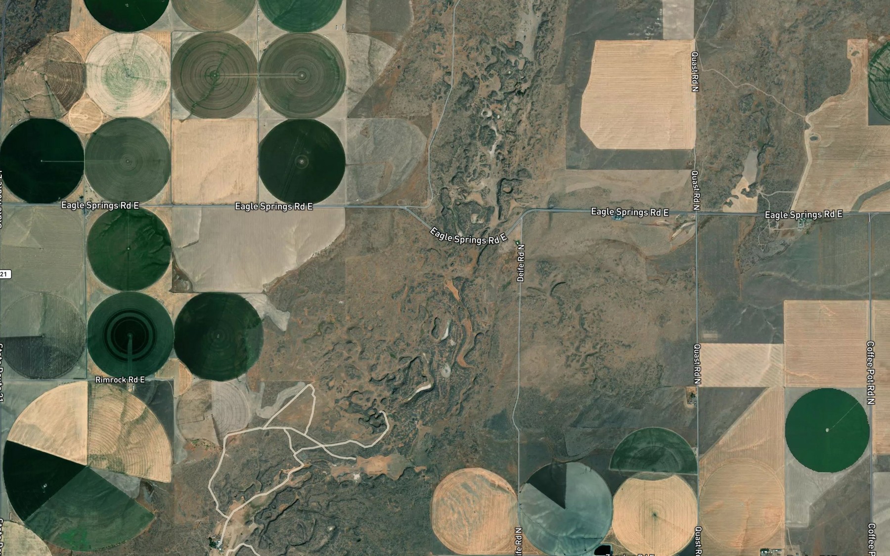 Satellite map of the Eagle Spring
