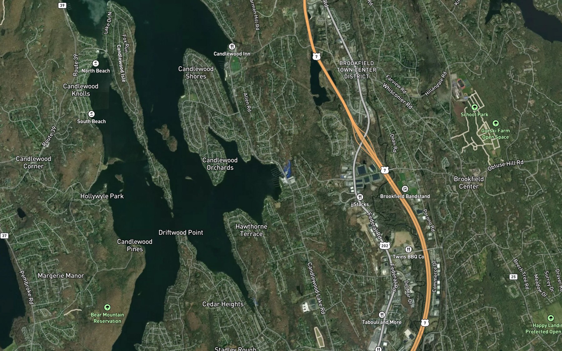 Satellite map of the Echo Bay Marina