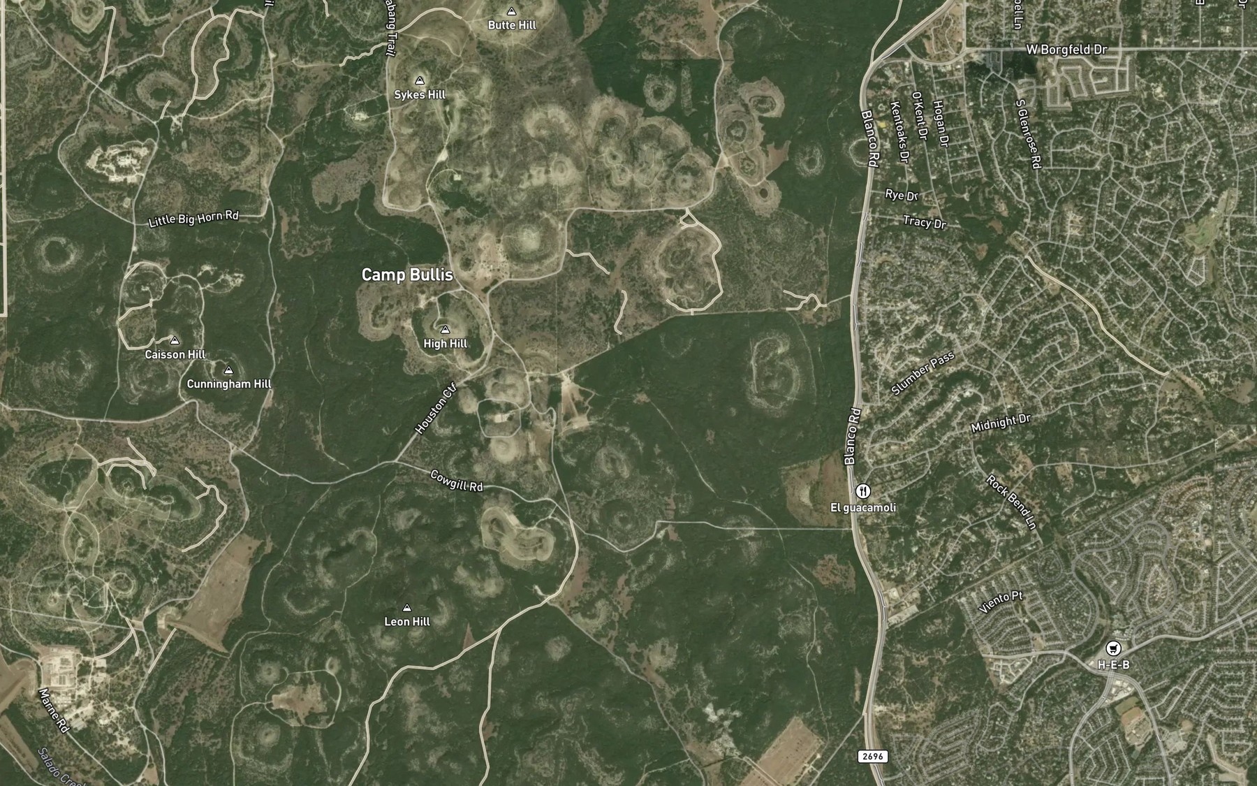 Satellite map of the Panther Springs