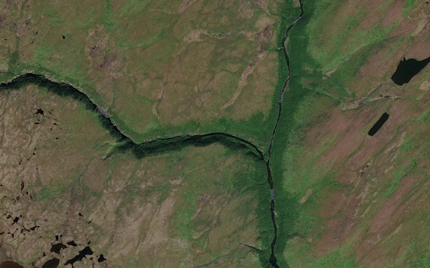 Satellite map of the Uvjalatnja