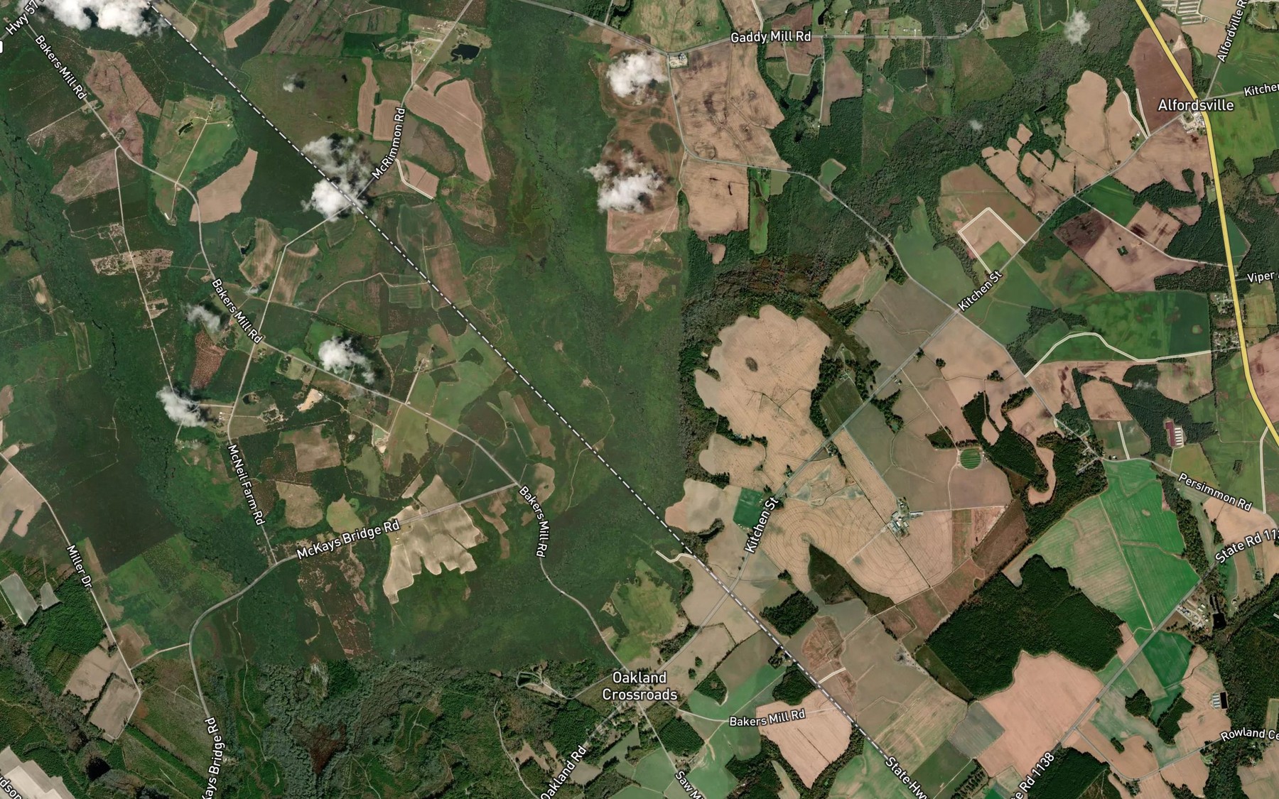 Satellite map of the Wilkinson Creek
