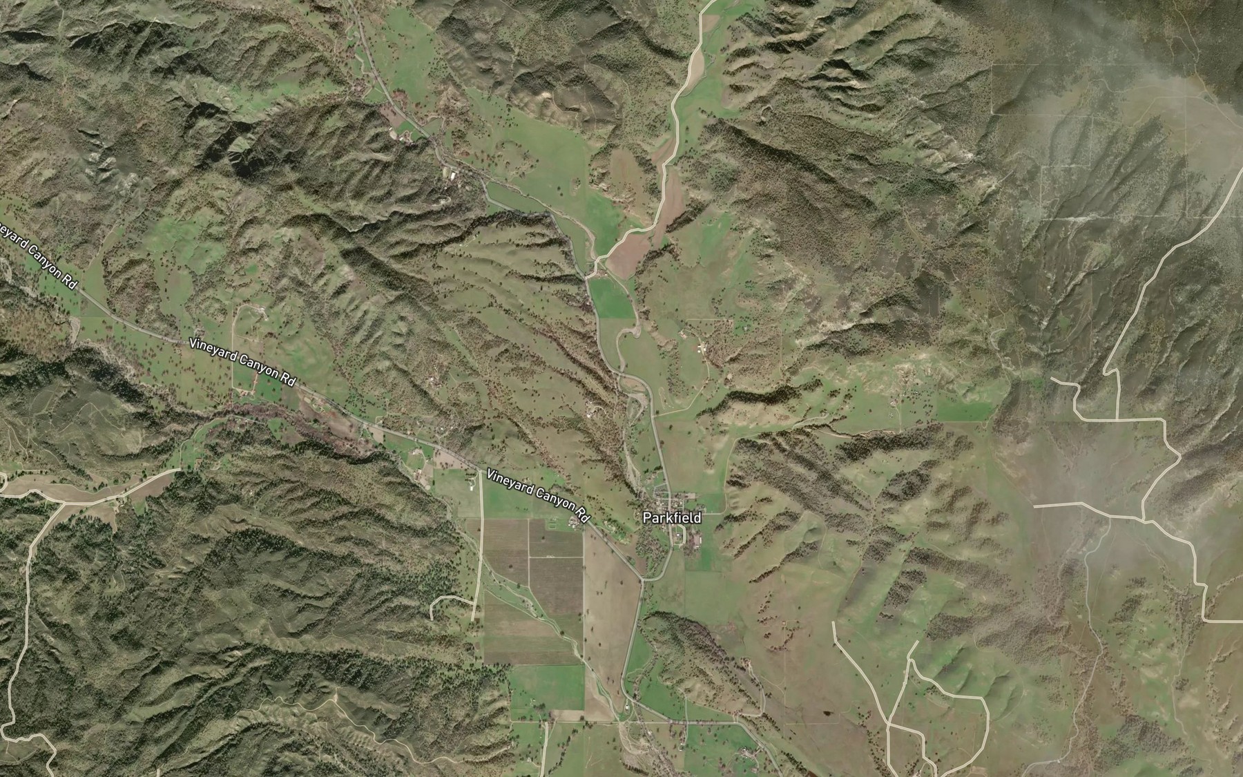 Satellite map of the Little Cholame Creek