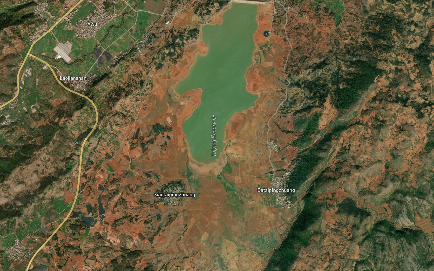 Satellite map of the Taiping Shuiku