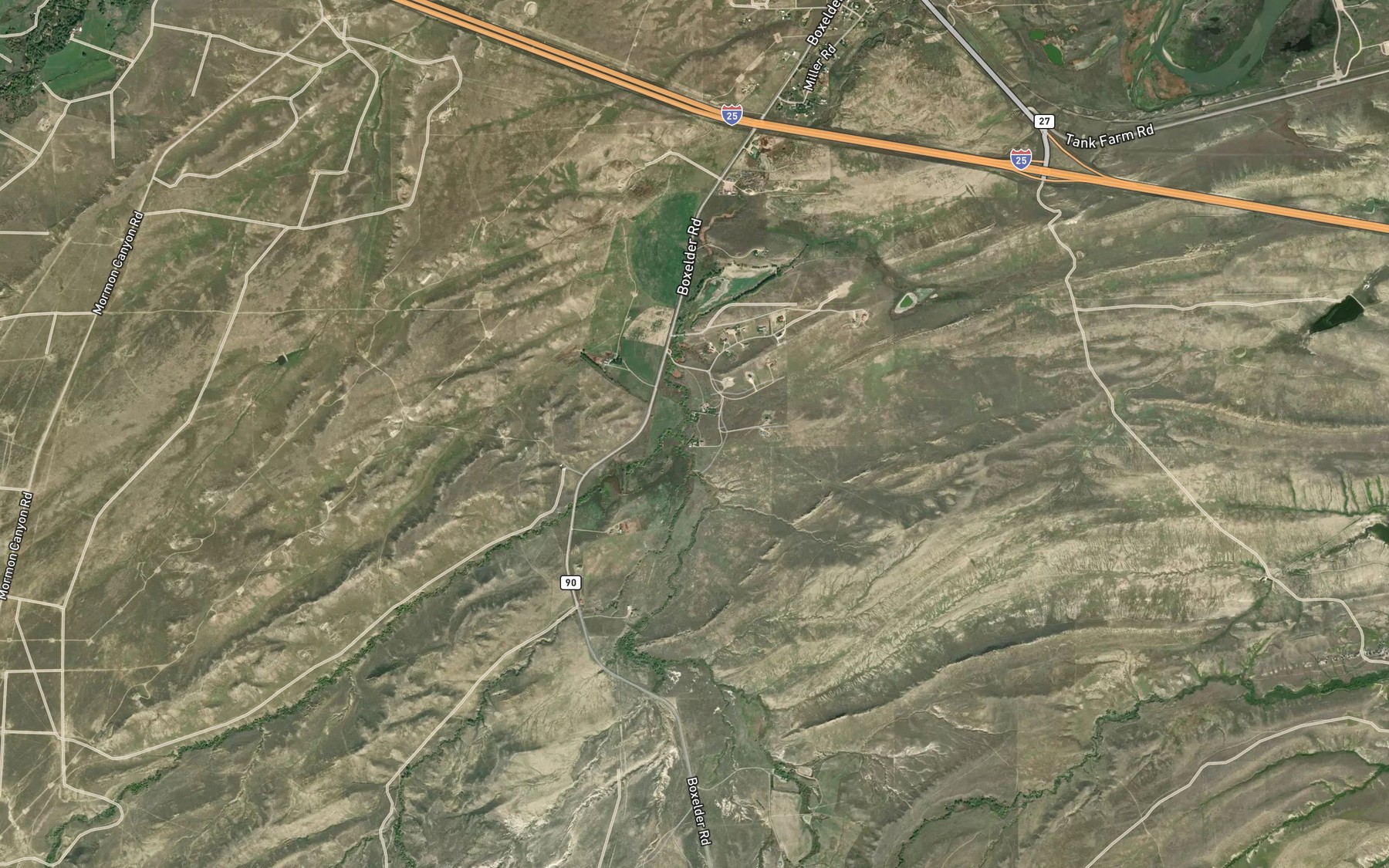 Satellite map of the East Fork Dry Creek