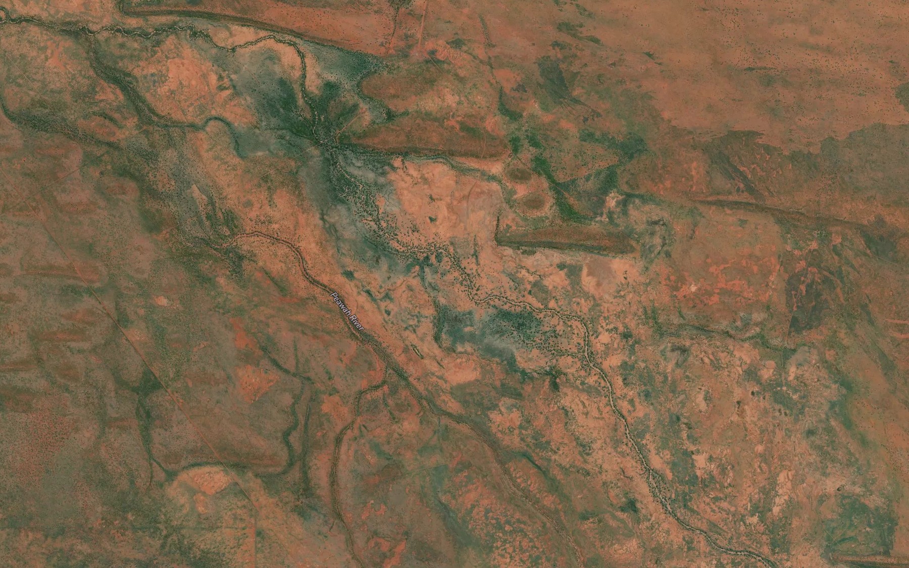 Satellite map of the Peeawah Creek
